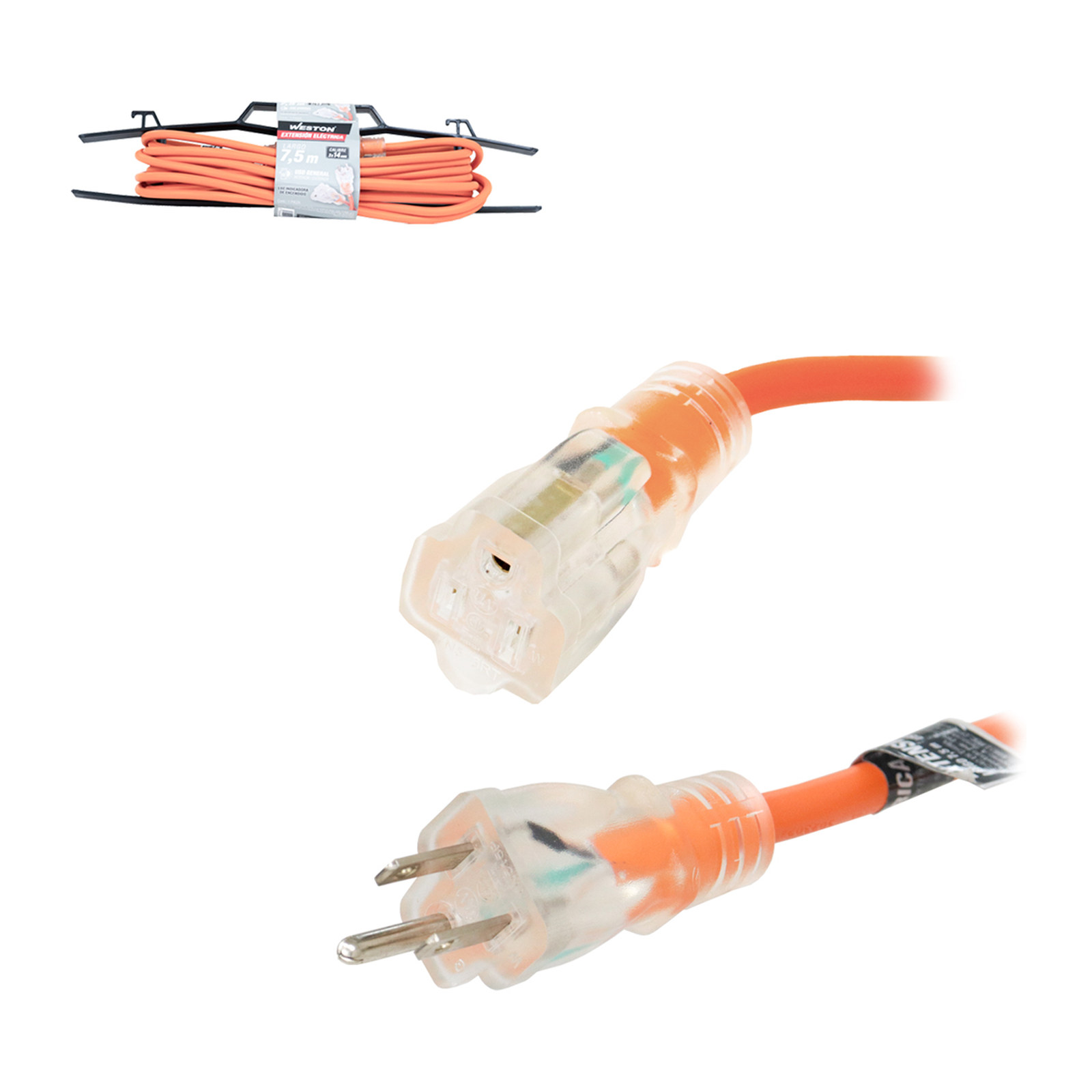 Extensión Eléctrica SJTW 14/3C Industrial 7.5 m Weston