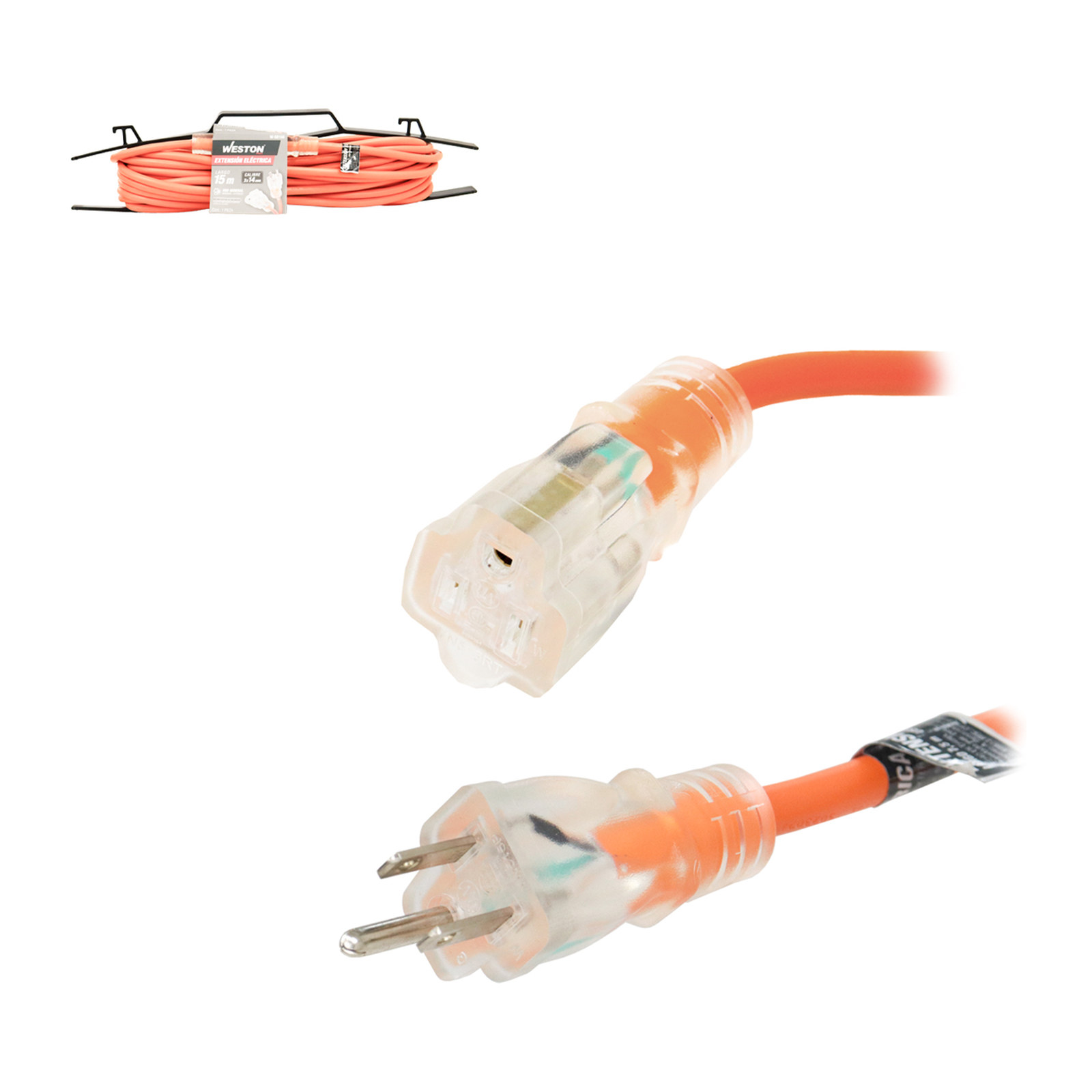 Extensión Eléctrica Industrial WESTON Cable SJTW 14/3 Conductores 15 m