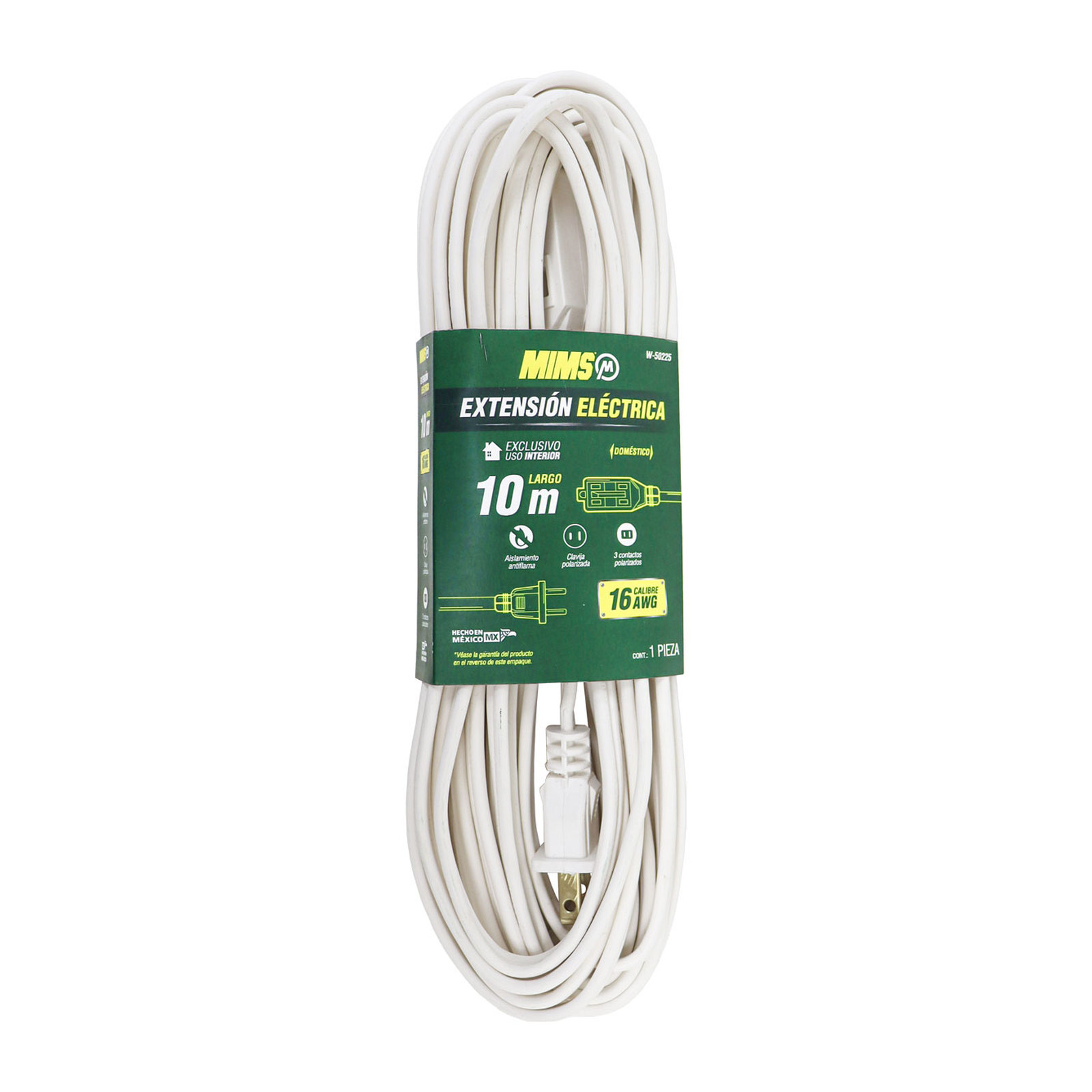 EXTENSION DOMESTICA 3 CONTACTOS 2X16 BLANCA 10 MTS. MIMS - Imagen 4