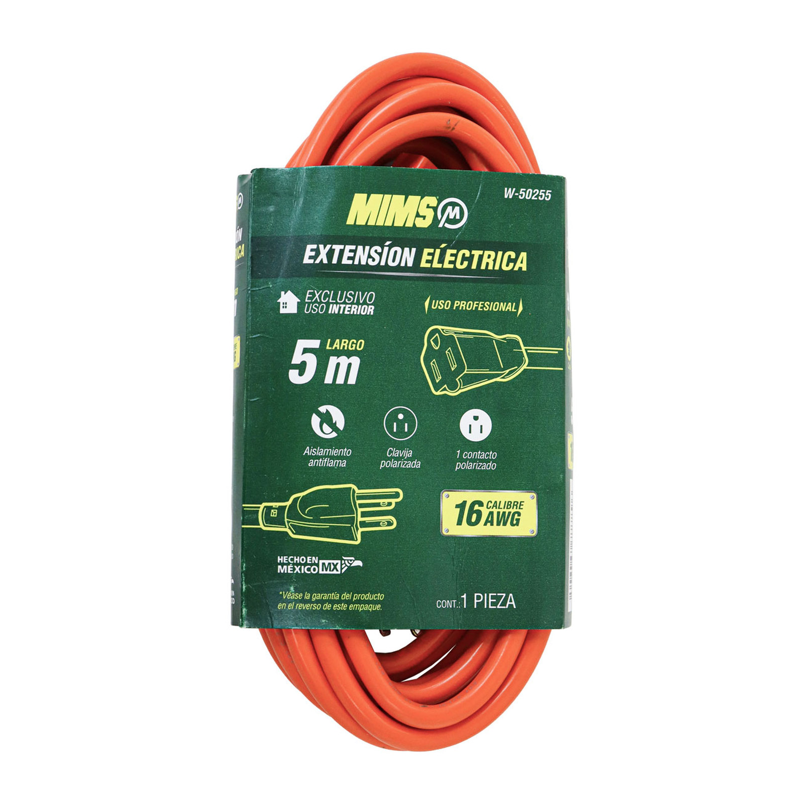 EXTENSION PROFESIONAL 1 CONTACTO 3X16 NARANJA 5MTS. MIMS - Imagen 4
