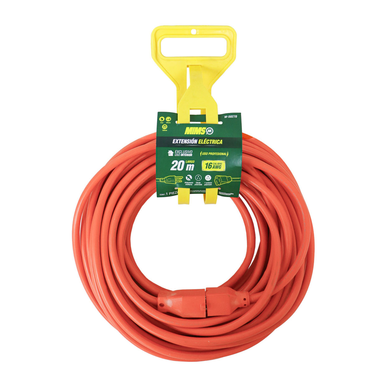 EXTENSION PROFESIONAL 1 CONTACTO 3X16 NARANJA 20MTS. MIMS - Imagen 4