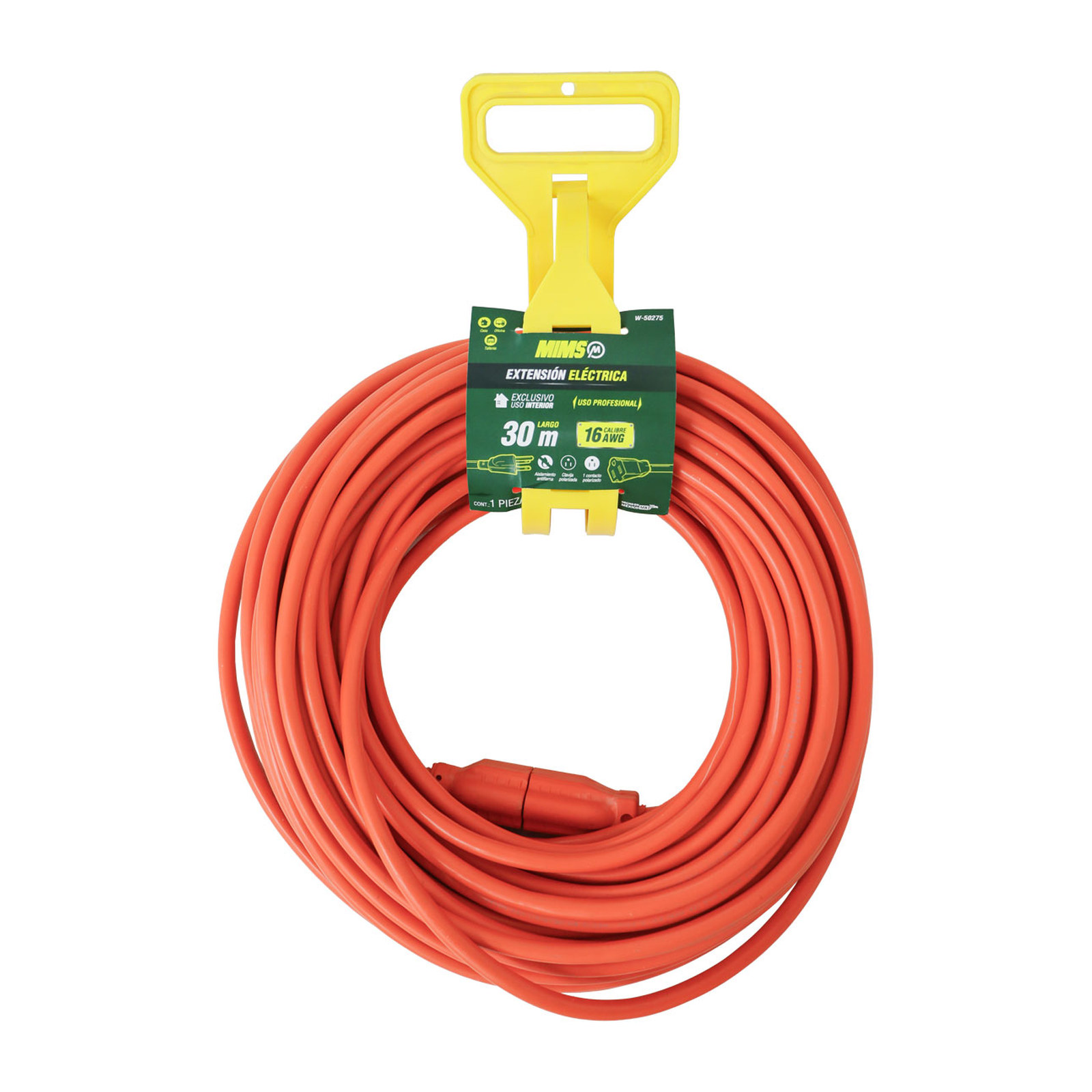 EXTENSION PROFESIONAL 1 CONTACTO 3X16 NARANJA 30MTS. MIMS - Imagen 4