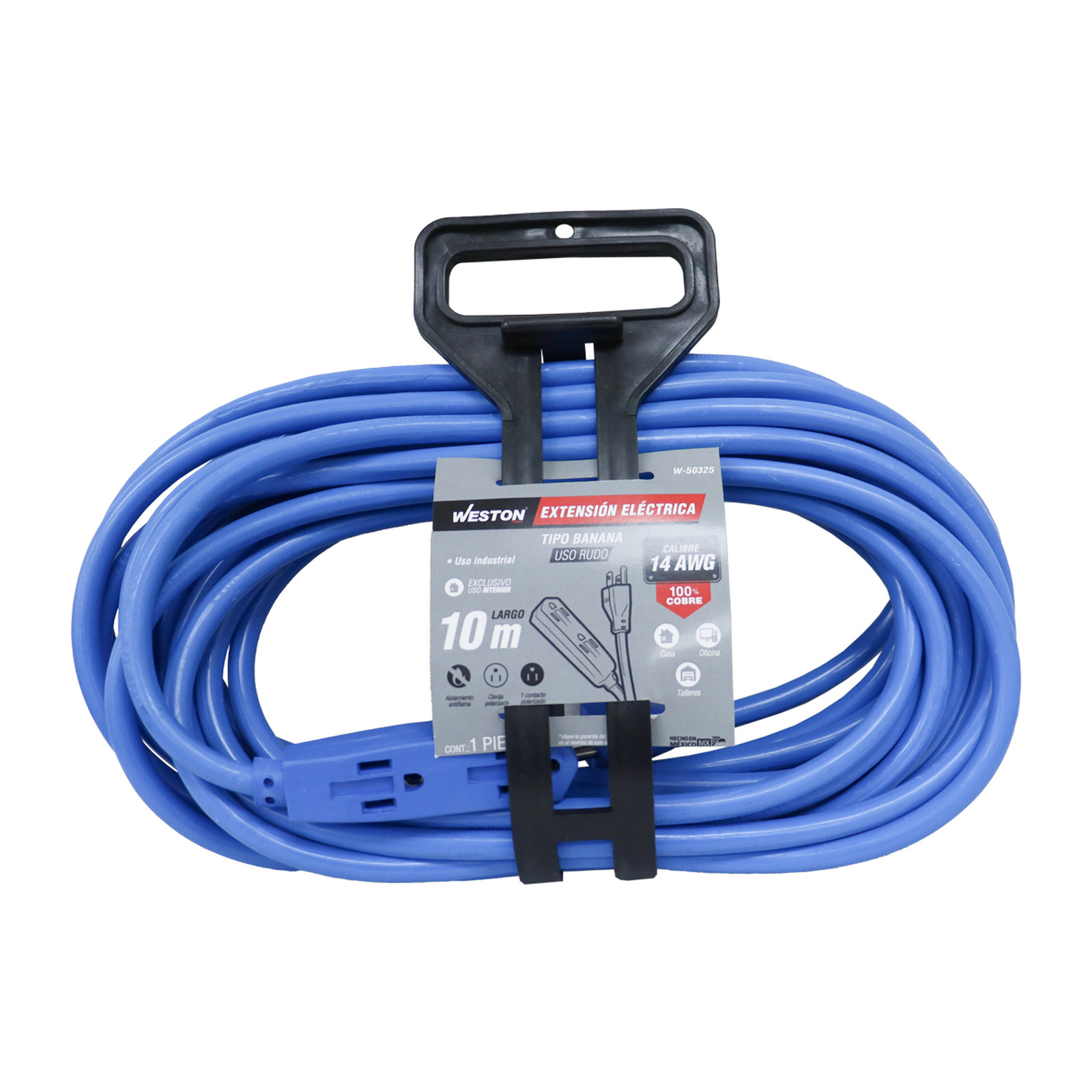 EXTENSION INDUSTRIAL TIPO BANANA 3 CONTACTOS 3x14 AZUL 10 MTS. - Imagen 4