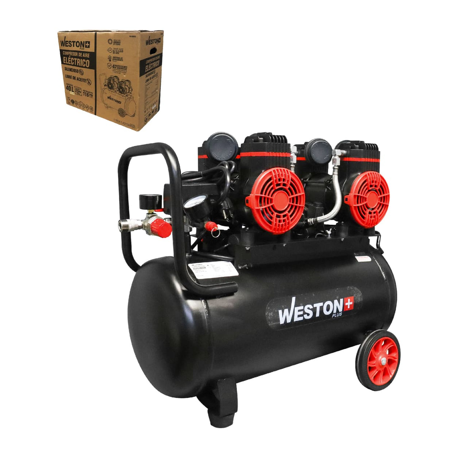 Compresor de Aire Libre de Aceite 40 L WESTON PLUS 127V