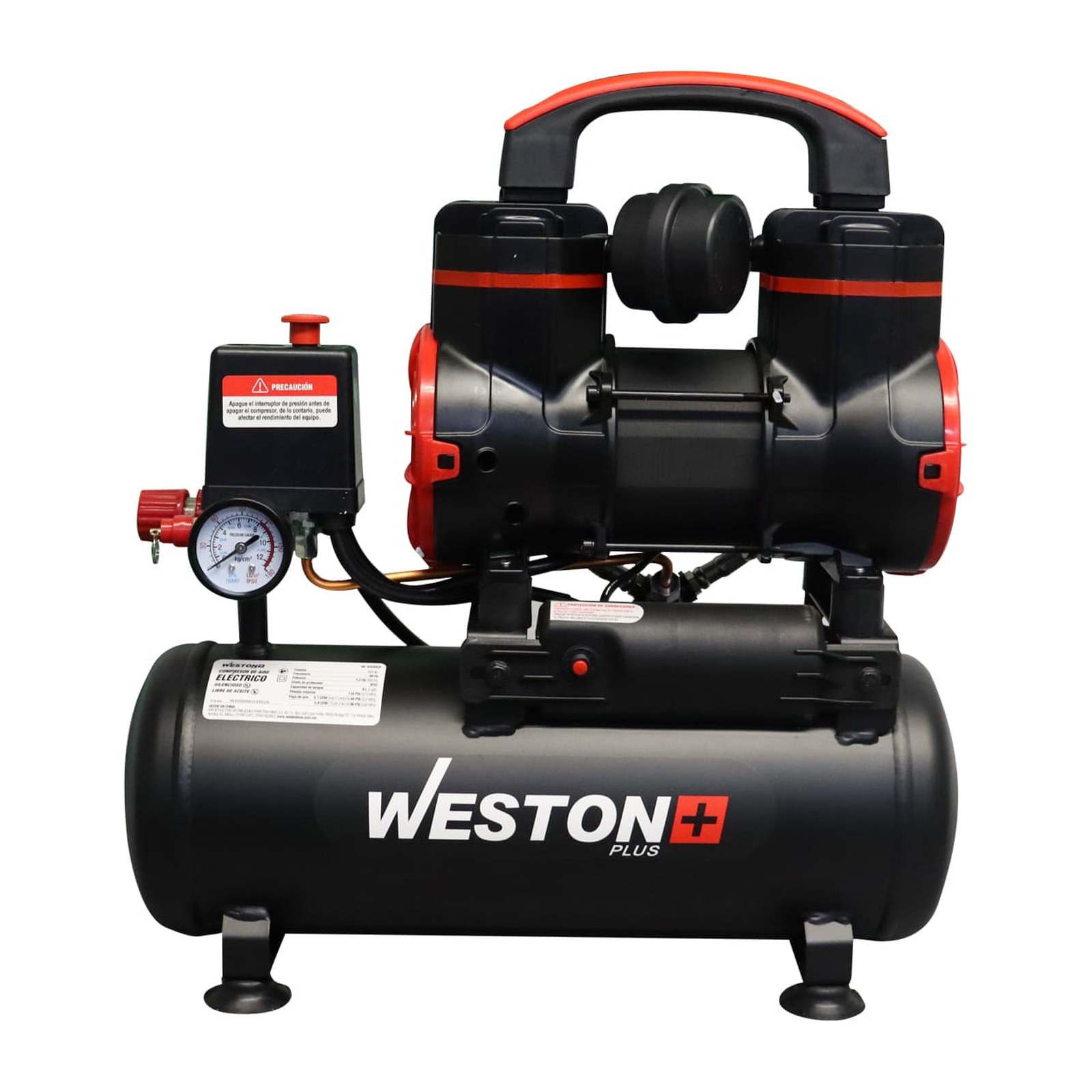 COMPRESOR DE AIRE LIBRE DE ACEITE 8L WPLUS 127V - Imagen 3