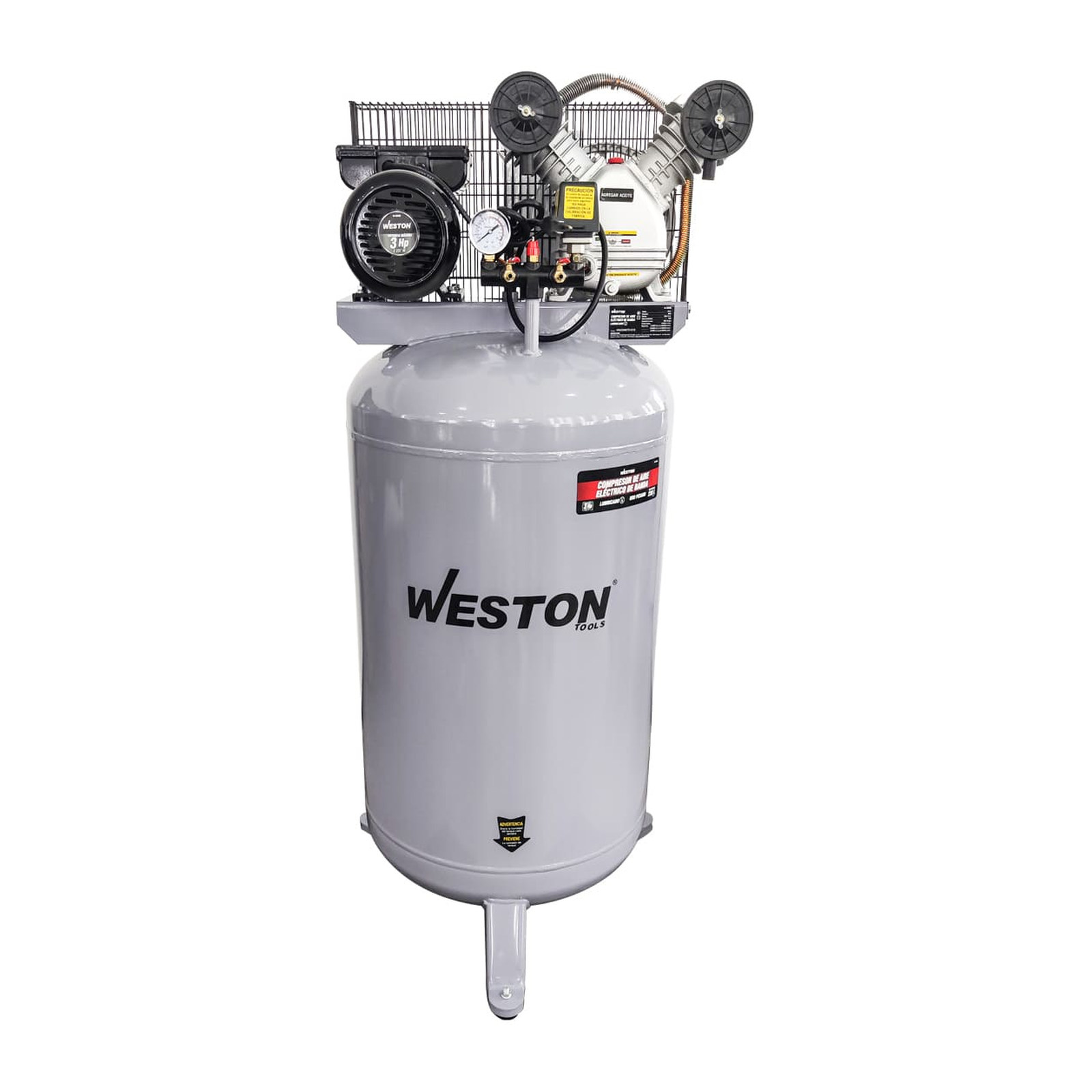 Compresor de Aire Vertical de Banda Weston 3 HP 230 Litros 127V