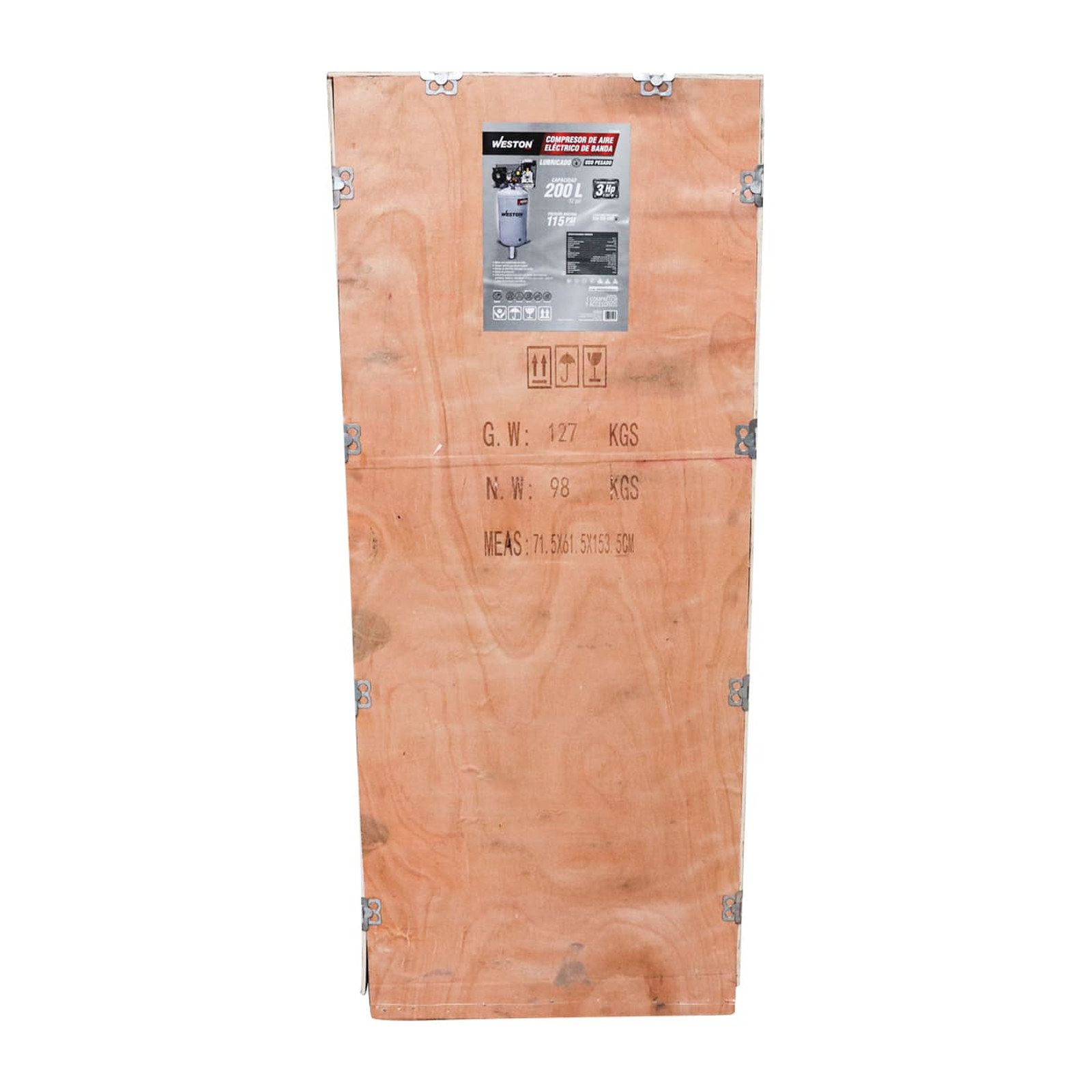 COMPRESOR VERTICAL DE BANDA 3HP 200L 127V - Imagen 4