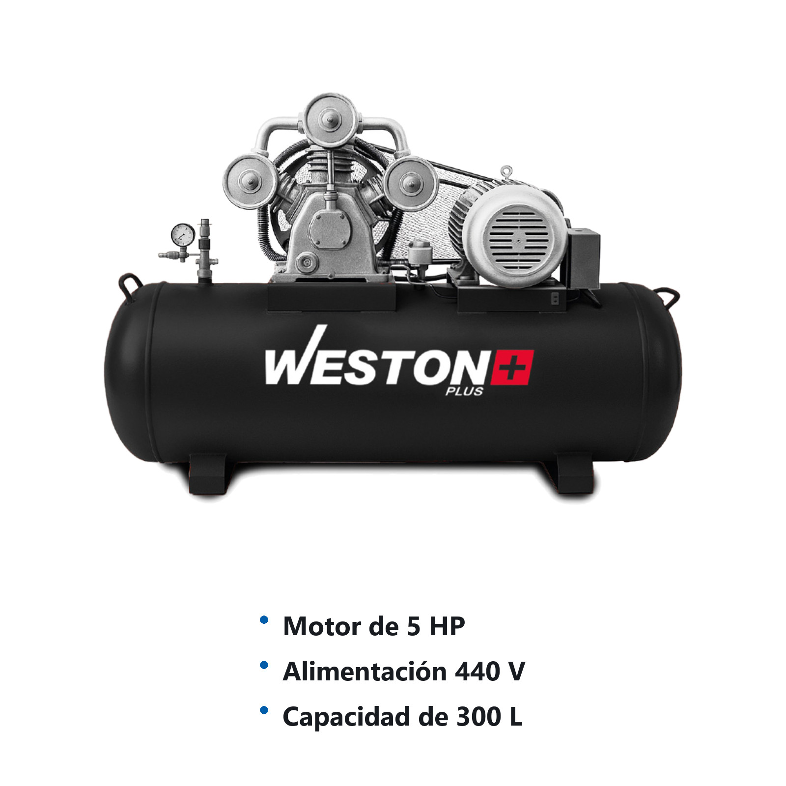 COMPRESOR DE BANDA 5HP 300L 220/440V - Imagen 2