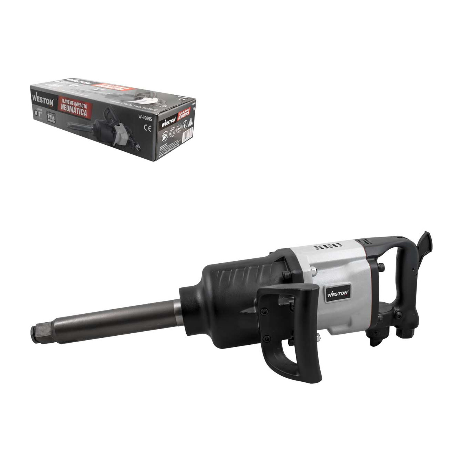 Llave de Impacto Neumática Weston 1" Twin Hammer 2,286 lbs-ft con Extensión 6"