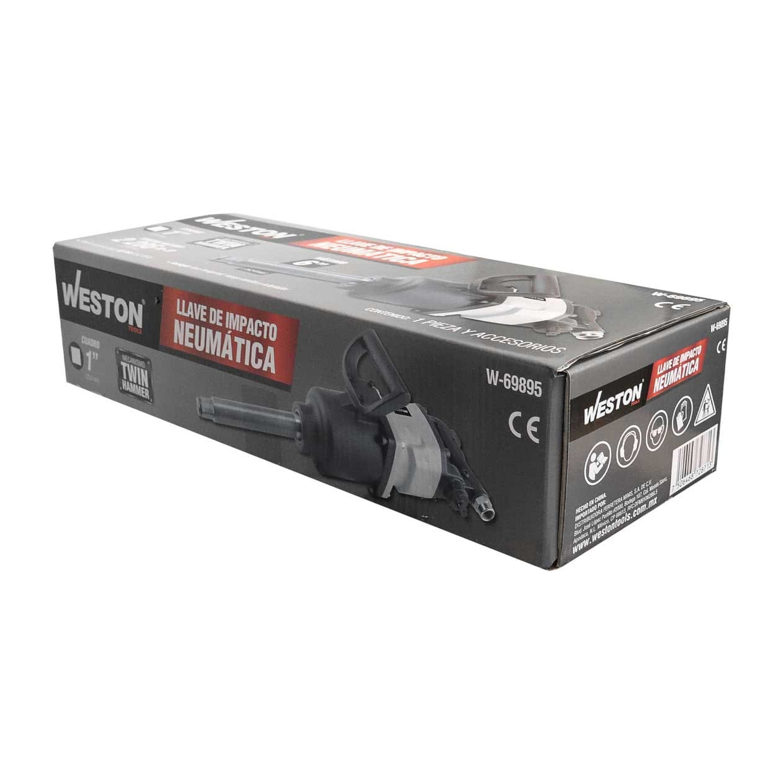 LLAVE DE IMPACTO NEUMATICA 1" 2,286 LBS-FT EXT. 6" (TWIN HAMMER) - Imagen 4