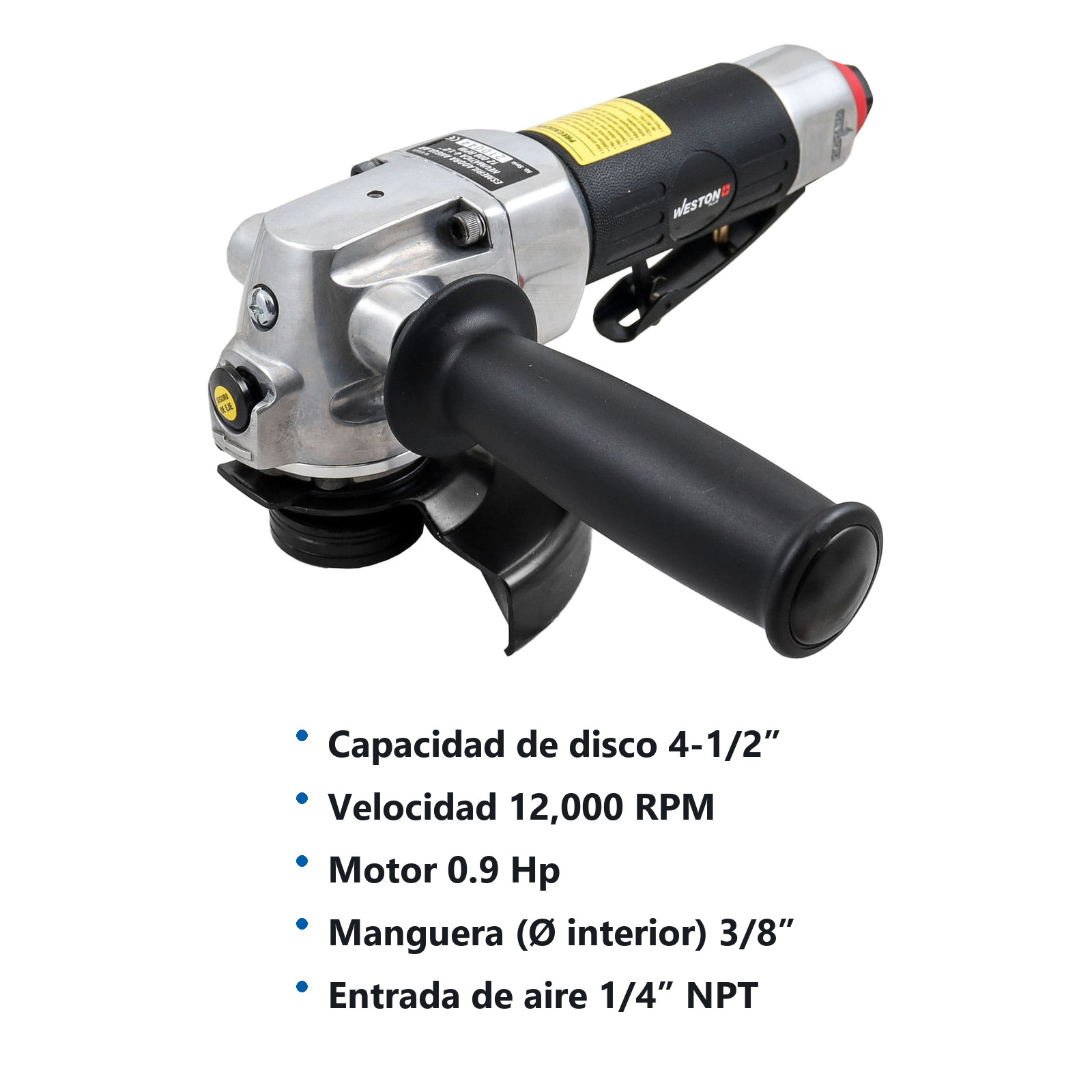 ESMERILADORA ANGULAR NEUMATICA 4-1/2" 0.9 HP 12,000 RPM - Imagen 4