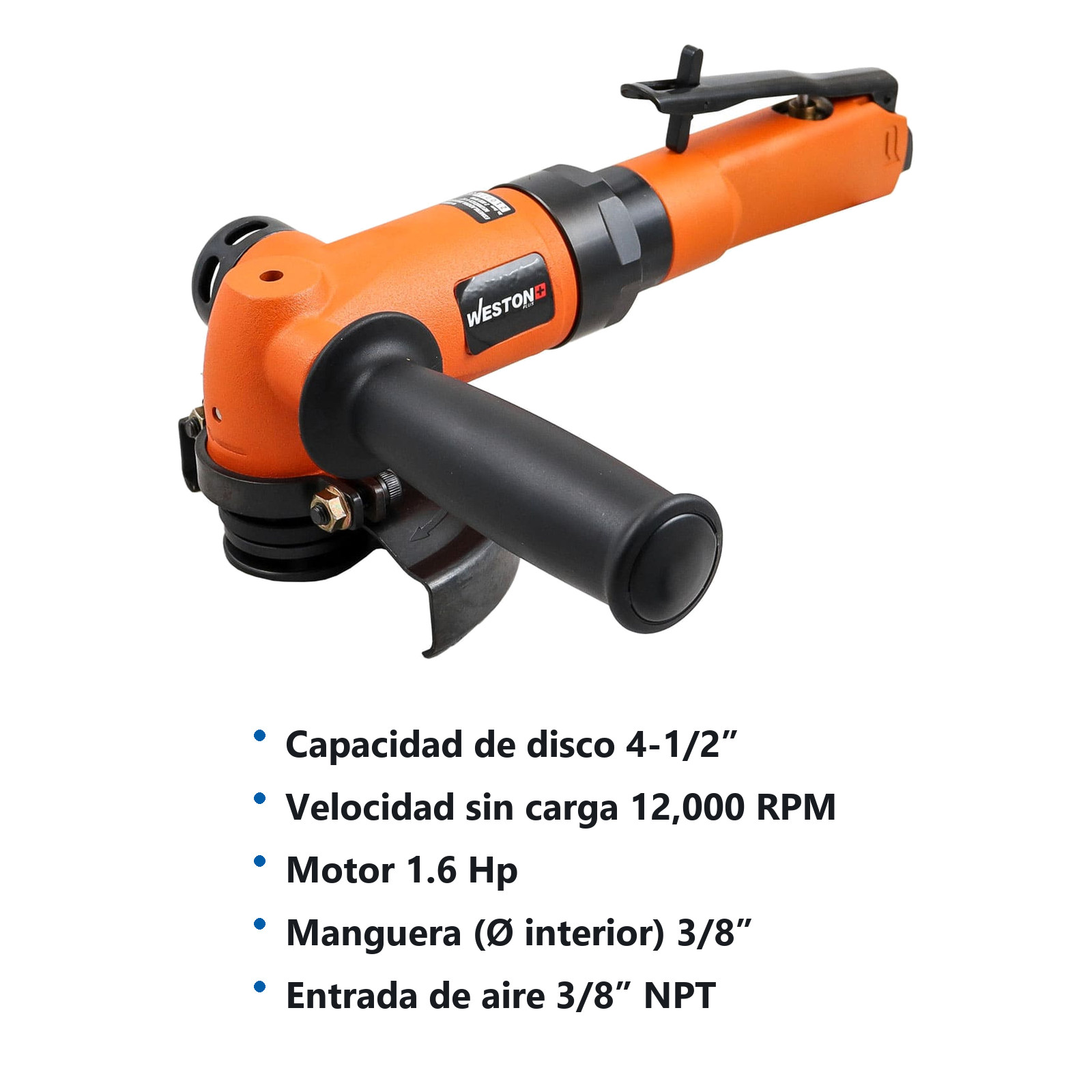 ESMERILADORA ANGULAR NEUMATICA 4-1/2" 1.6 HP 12,000 RPM (USO PESADO) - Imagen 4
