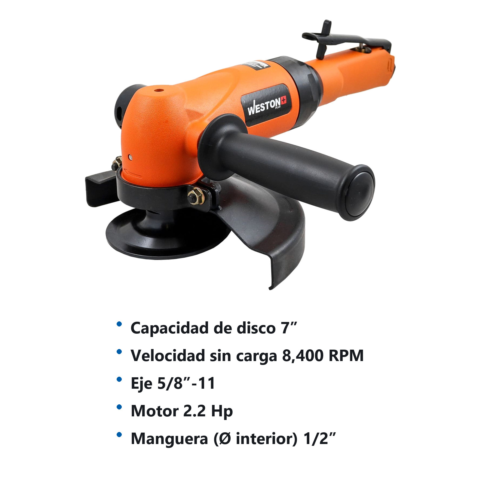 ESMERILADORA ANGULAR NEUMATICA 7" 2.2 HP 8,400 RPM (USO PESADO) - Imagen 4
