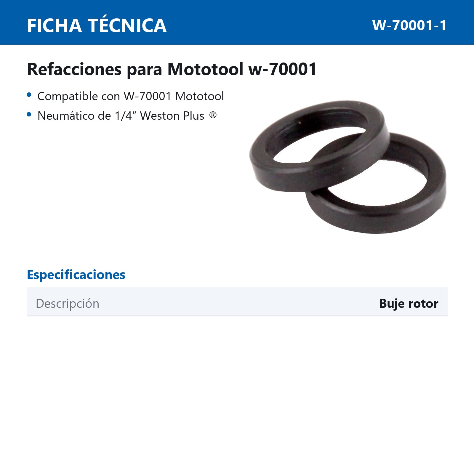 REPUESTO WP MT BUJE ROTOR - Imagen 2