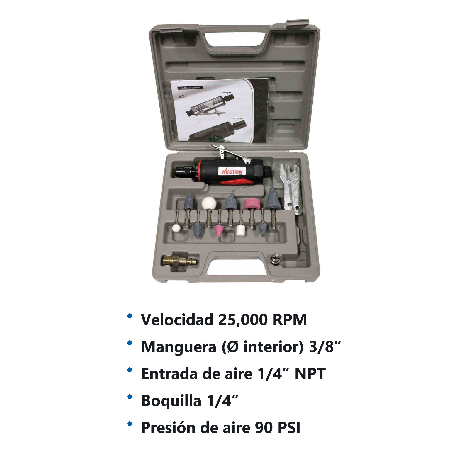 MOTOTOOL NEUMATICO 1/4" CON ACCESORIOS - Imagen 2