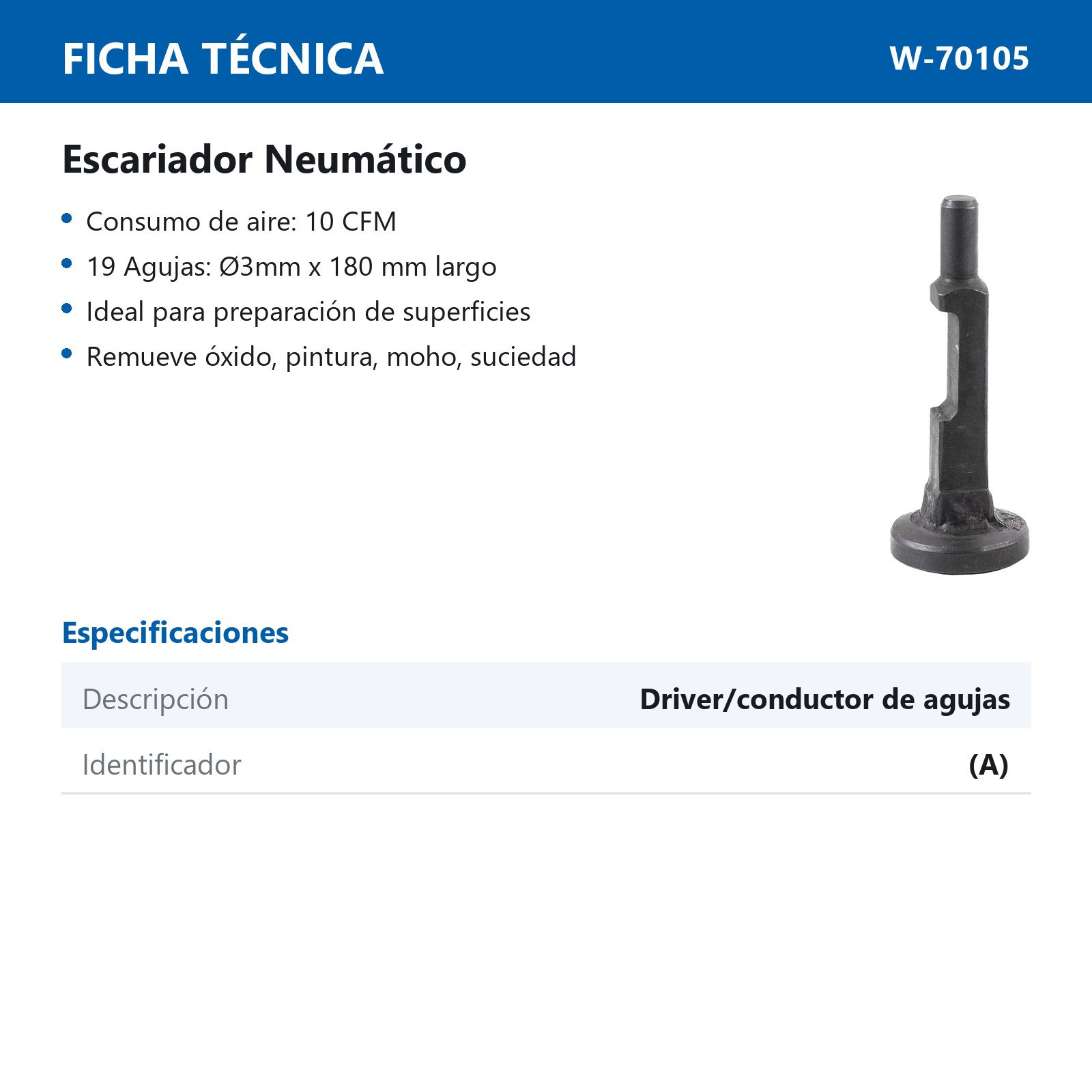 DRIVERS # 25 P/ESCARIADOR NEUMATICO W-70100 - Imagen 2