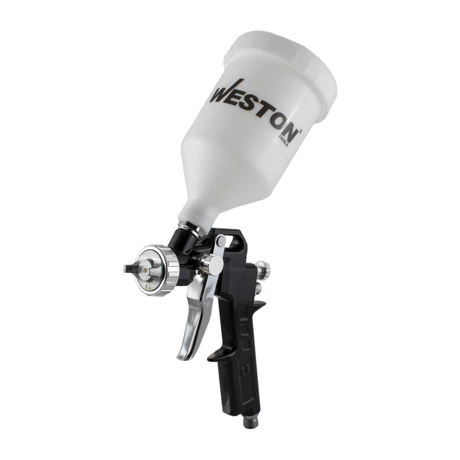 Pistola para Pintar Alta Presión de Gravedad Vaso Plástico 600 ml 70 PSI WESTON