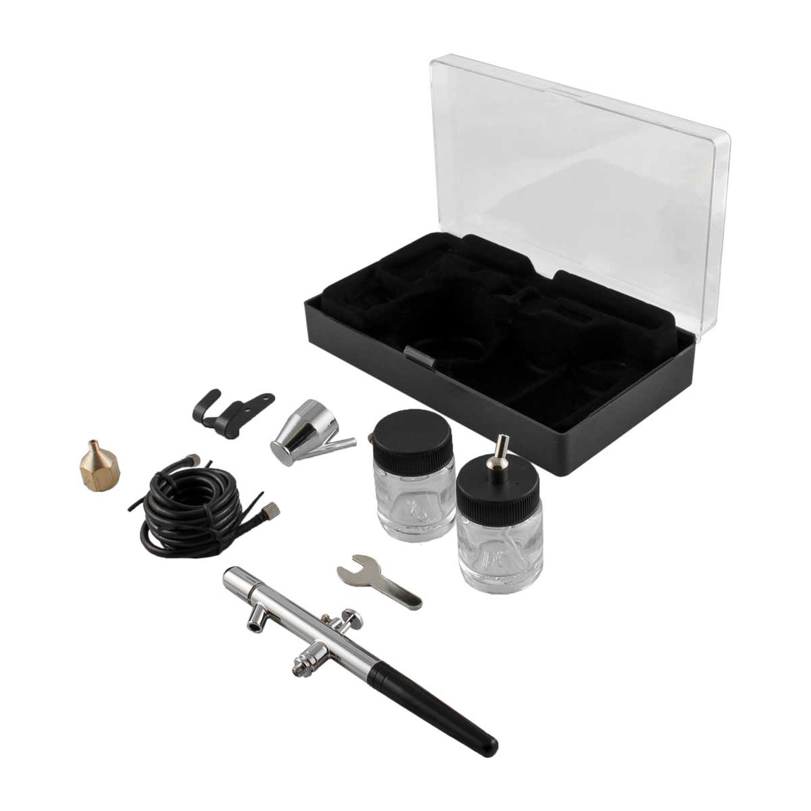 AEROGRAFO DE SUCCION VASO D/VIDRIO 15ML C/ACCESORIOS - Imagen 4