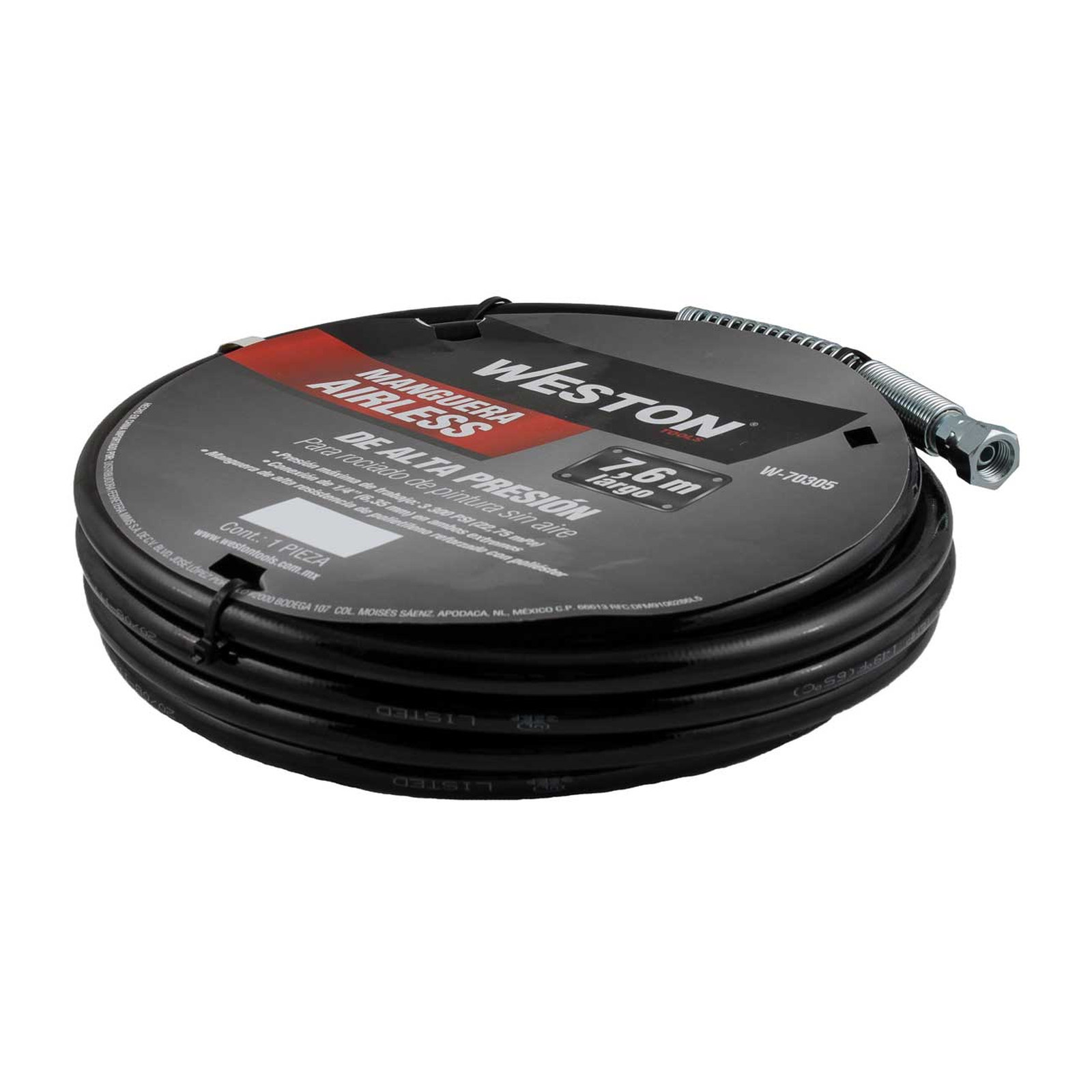MANGUERA AIRLESS D/ALTA PRESION DE 7.6M ENTRADA 1/4'' - Imagen 3