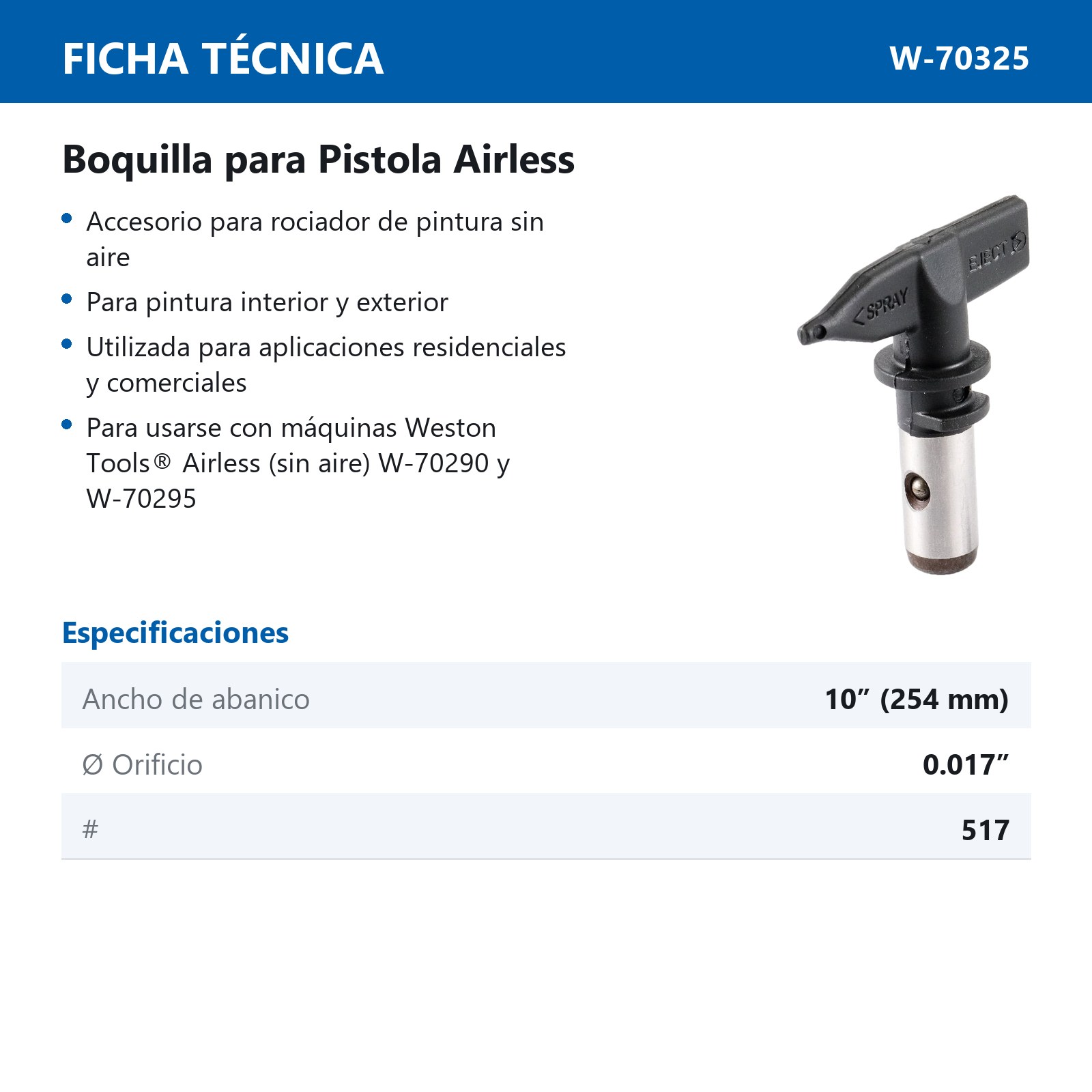 BOQUILLA PARA PISTOLA AIRLESS 517 - Imagen 4