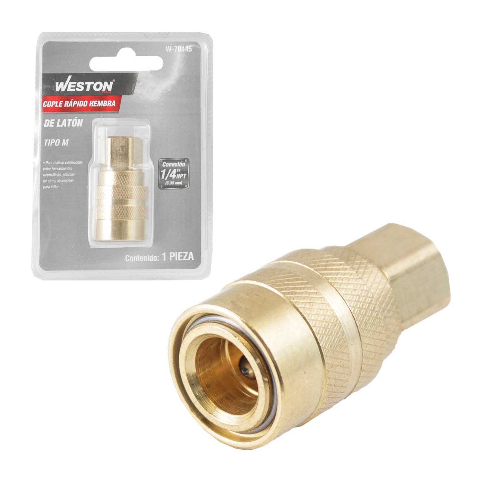 Cople Rápido de Latón Hembra 1/4'' NPT Weston