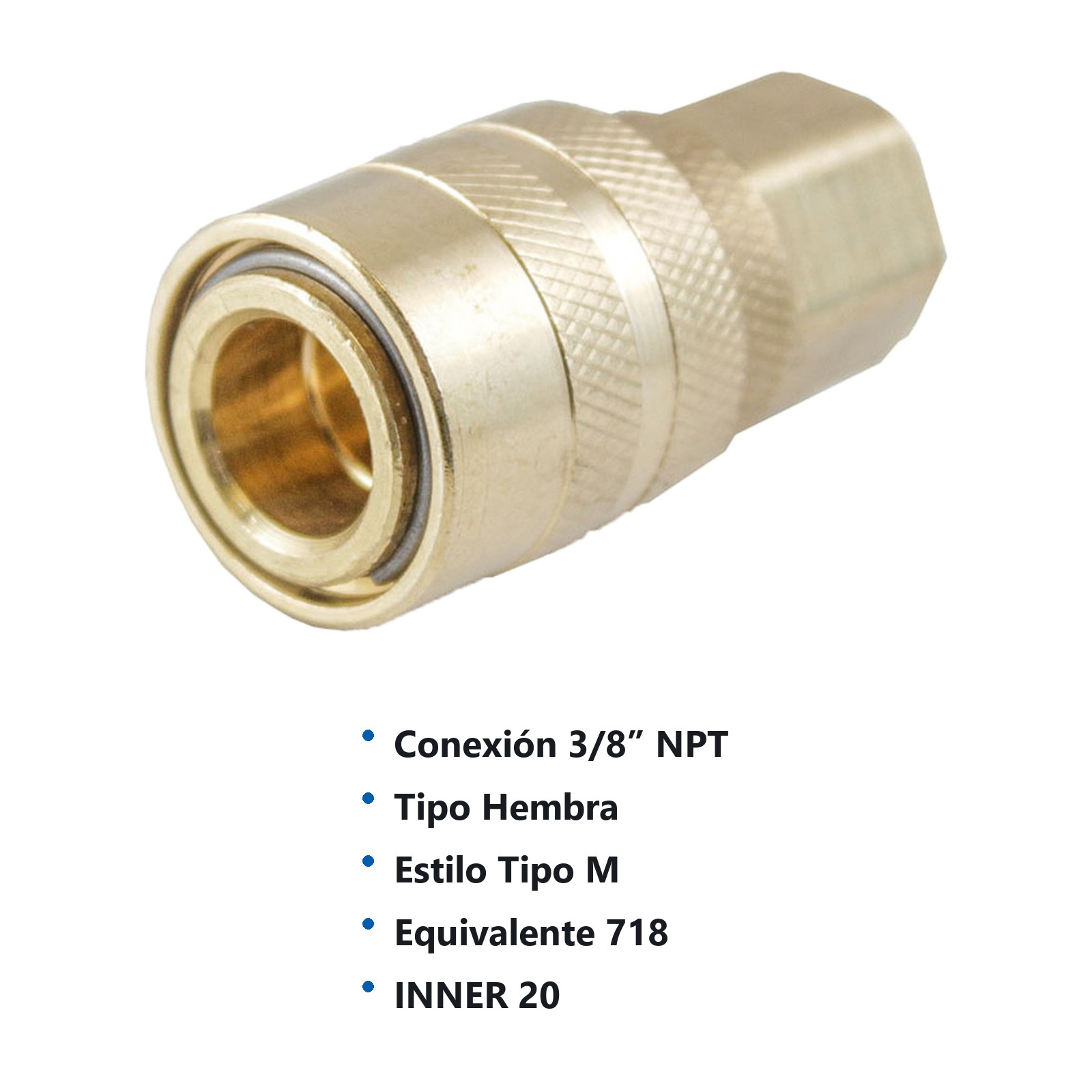 COPLE RAPIDO LATONADO HEMBRA 3/8'' (GRANEL) - Imagen 2