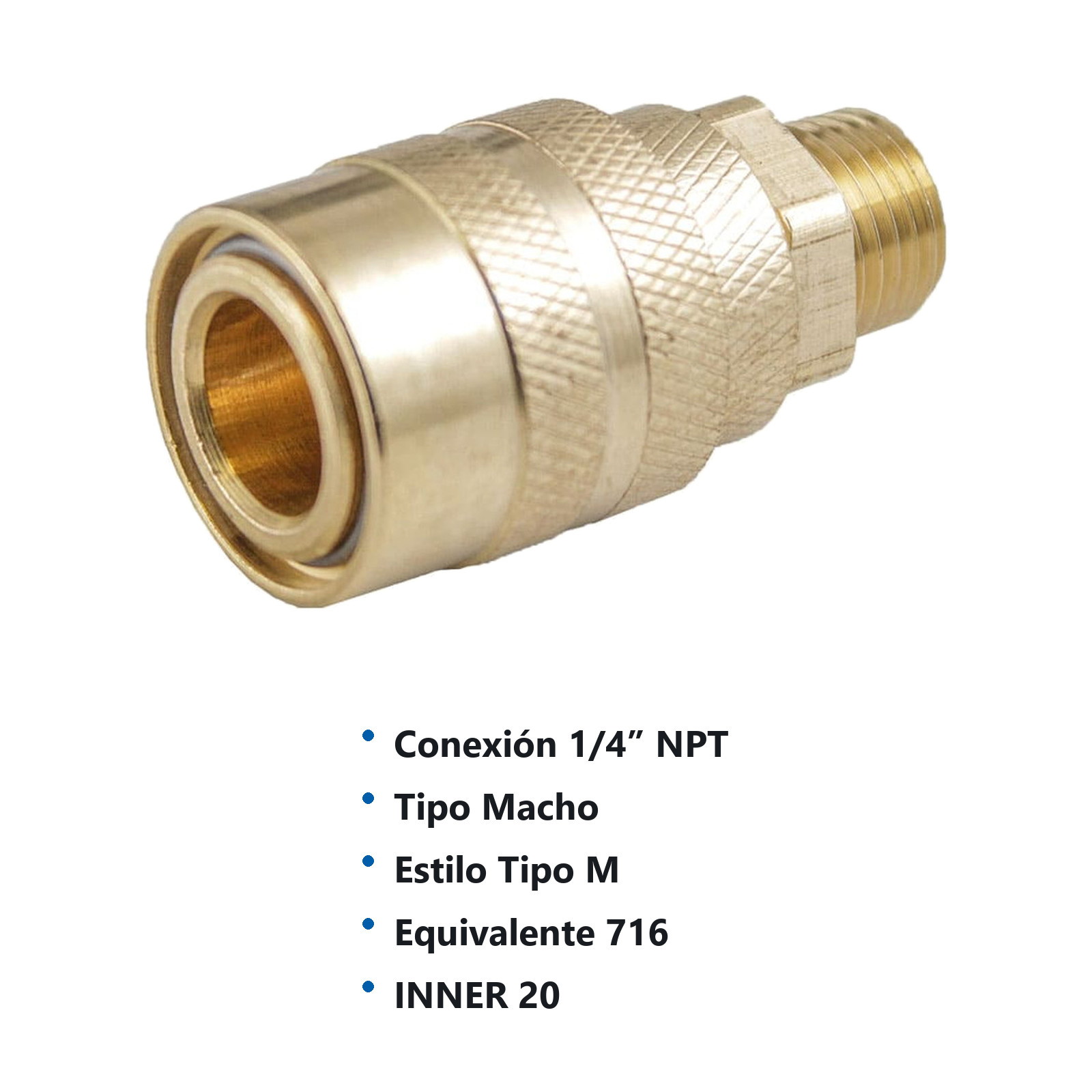 COPLE RAPIDO LATONADO MACHO 1/4'' (GRANEL) - Imagen 2