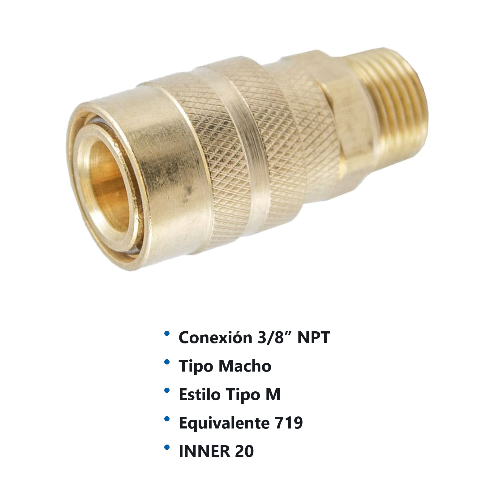 COPLE RAPIDO LATONADO MACHO 3/8'' (GRANEL) - Imagen 2