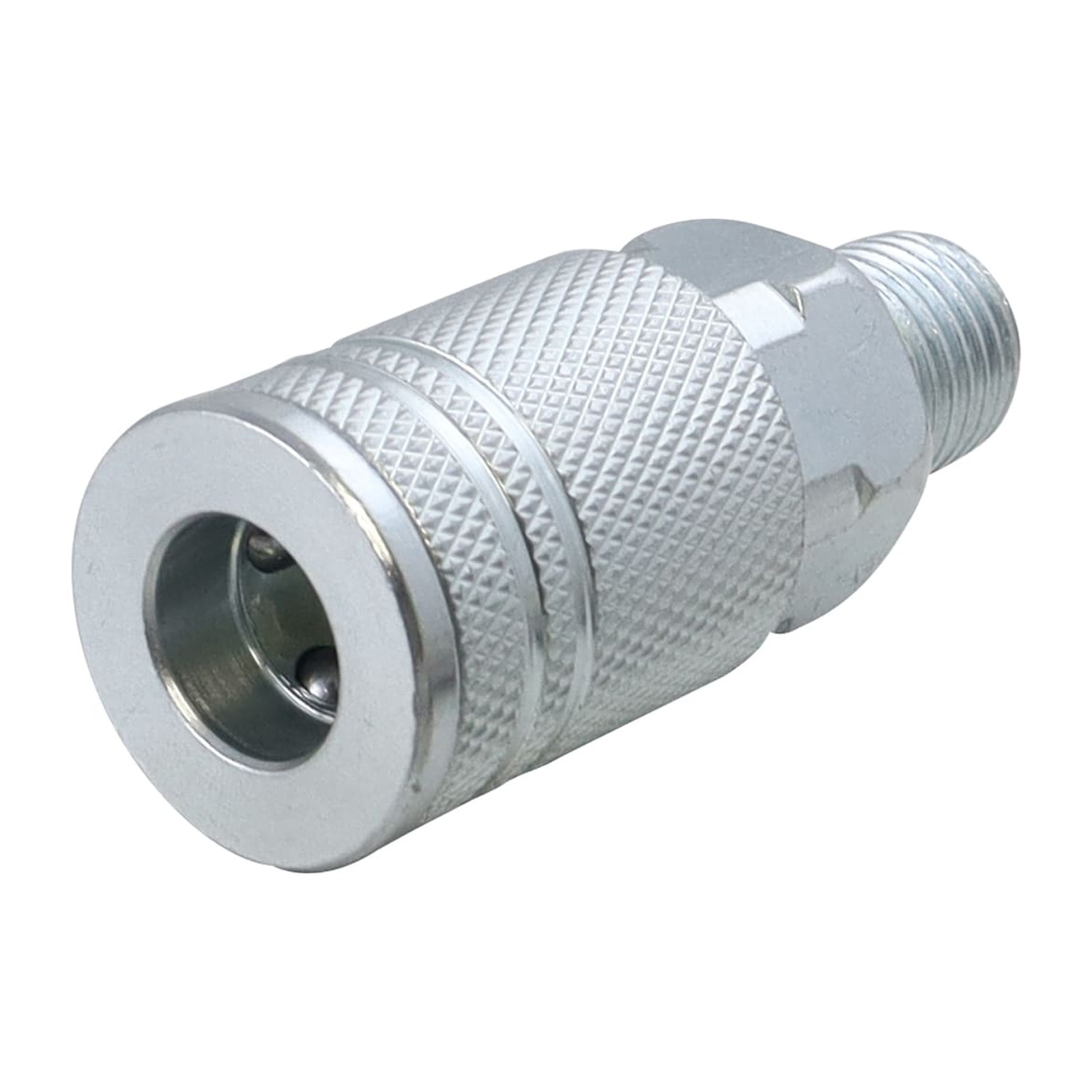 COPLE RAPIDO DE ACERO CROMADO MACHO 1/4" NPT INDUSTRIAL - Imagen 2