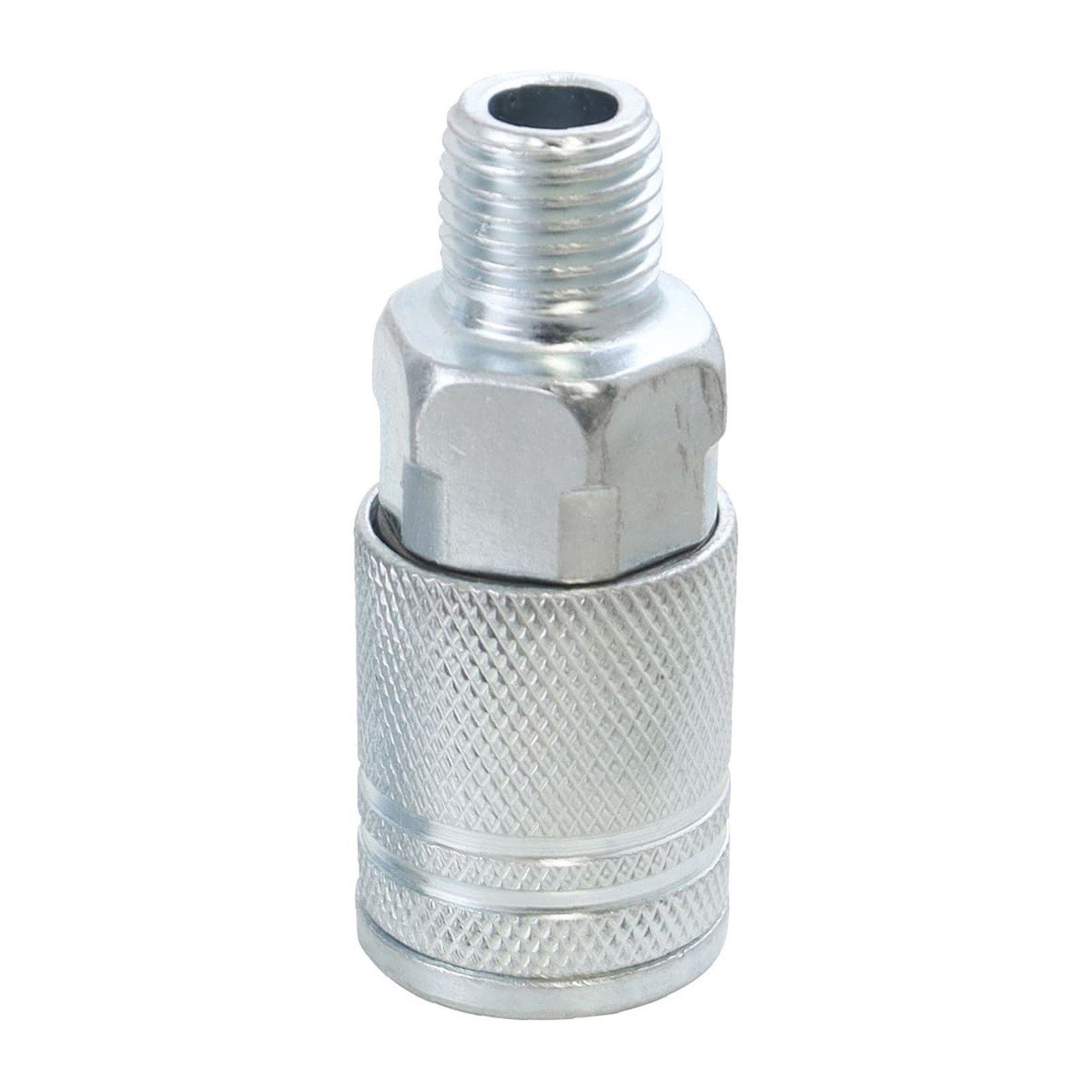 COPLE RAPIDO DE ACERO CROMADO MACHO 1/4" NPT INDUSTRIAL - Imagen 3