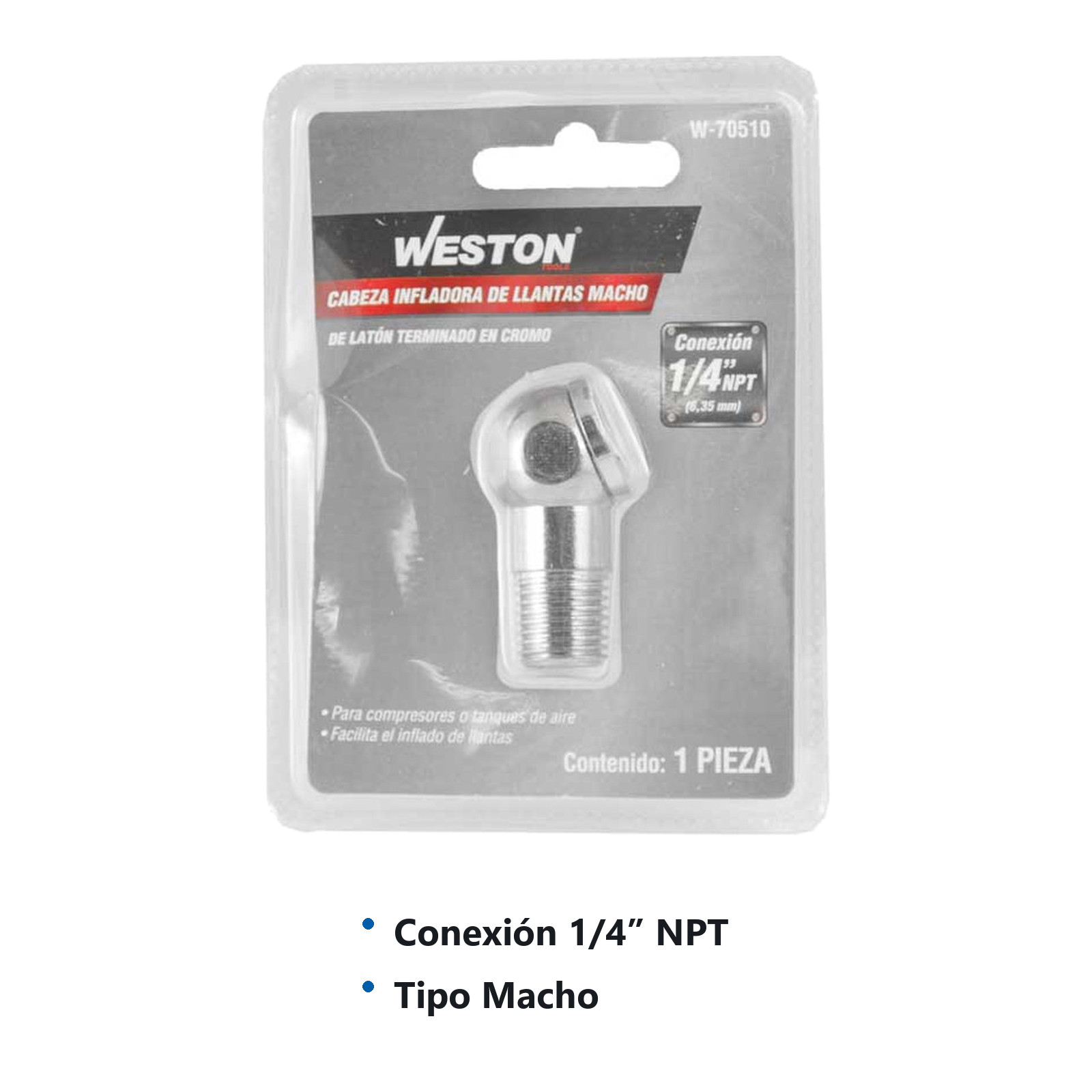 INFLADOR CABEZA SENCILLA MACHO 1/4'' NPT - Imagen 3