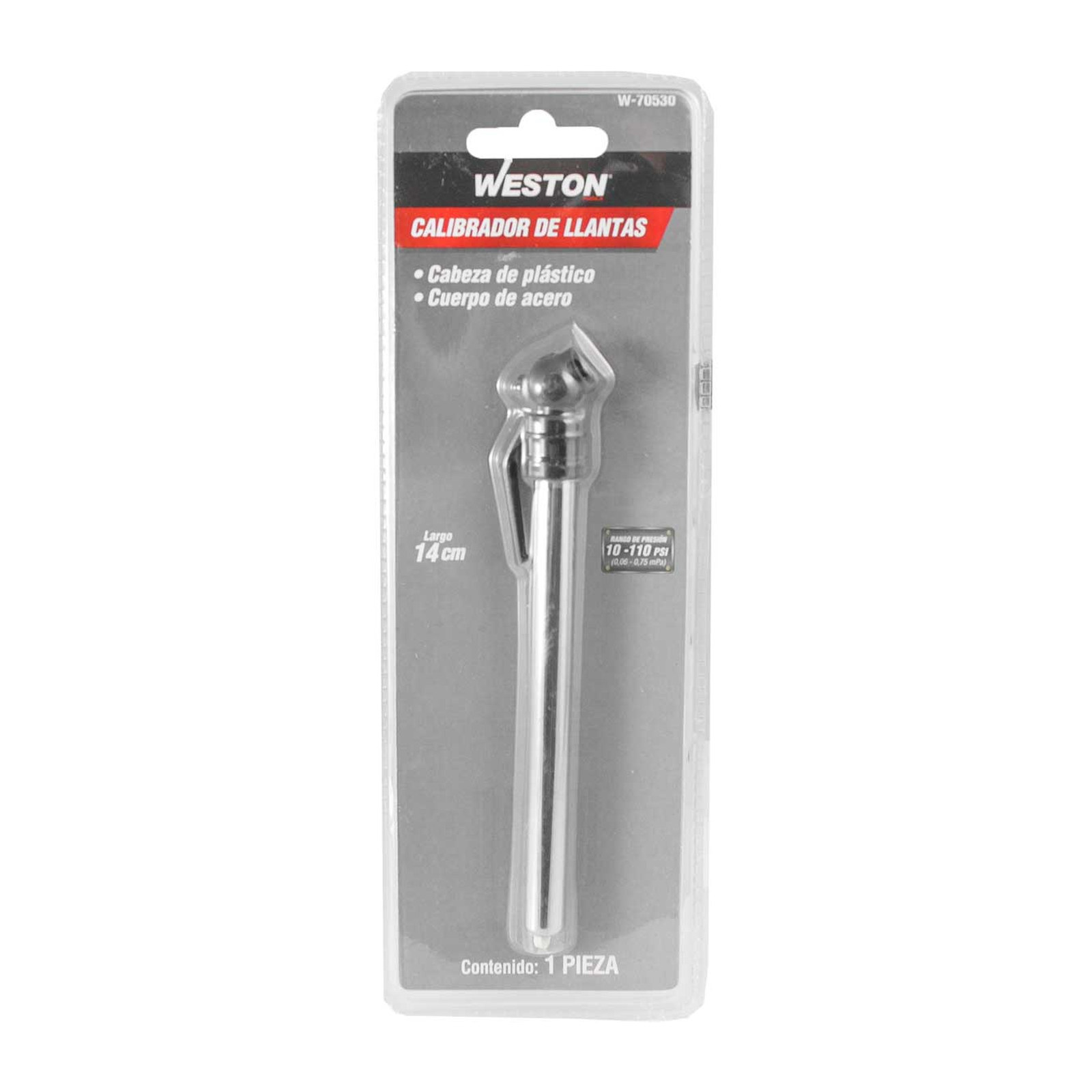 CALIBRADOR DE LLANTAS CABEZA D/PLASTICO 10-110 PSI - Imagen 3