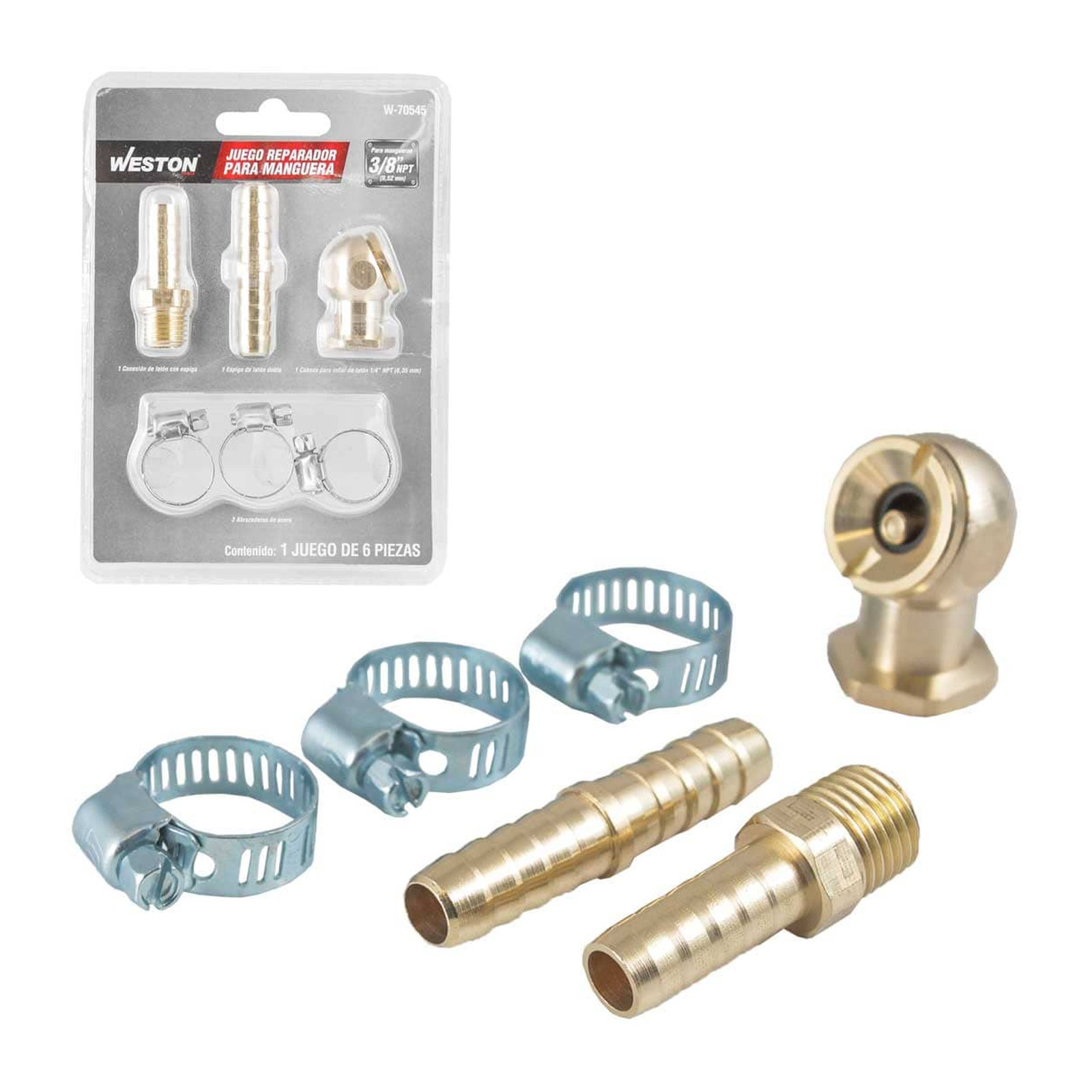 Juego Reparador para Manguera 3/8" 6 Piezas Weston