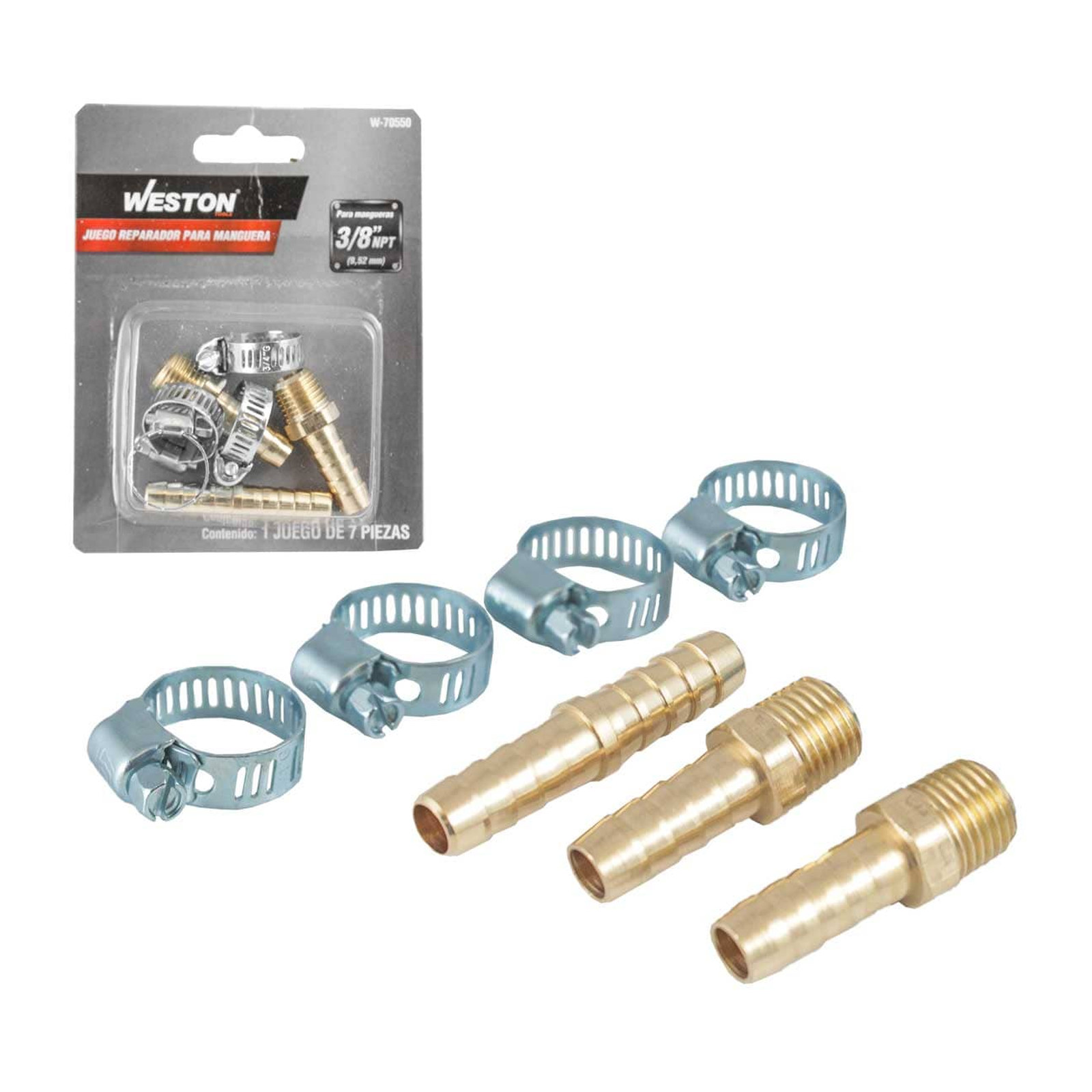 Juego Reparador para Manguera Neumática 3/8" 7 Piezas Weston