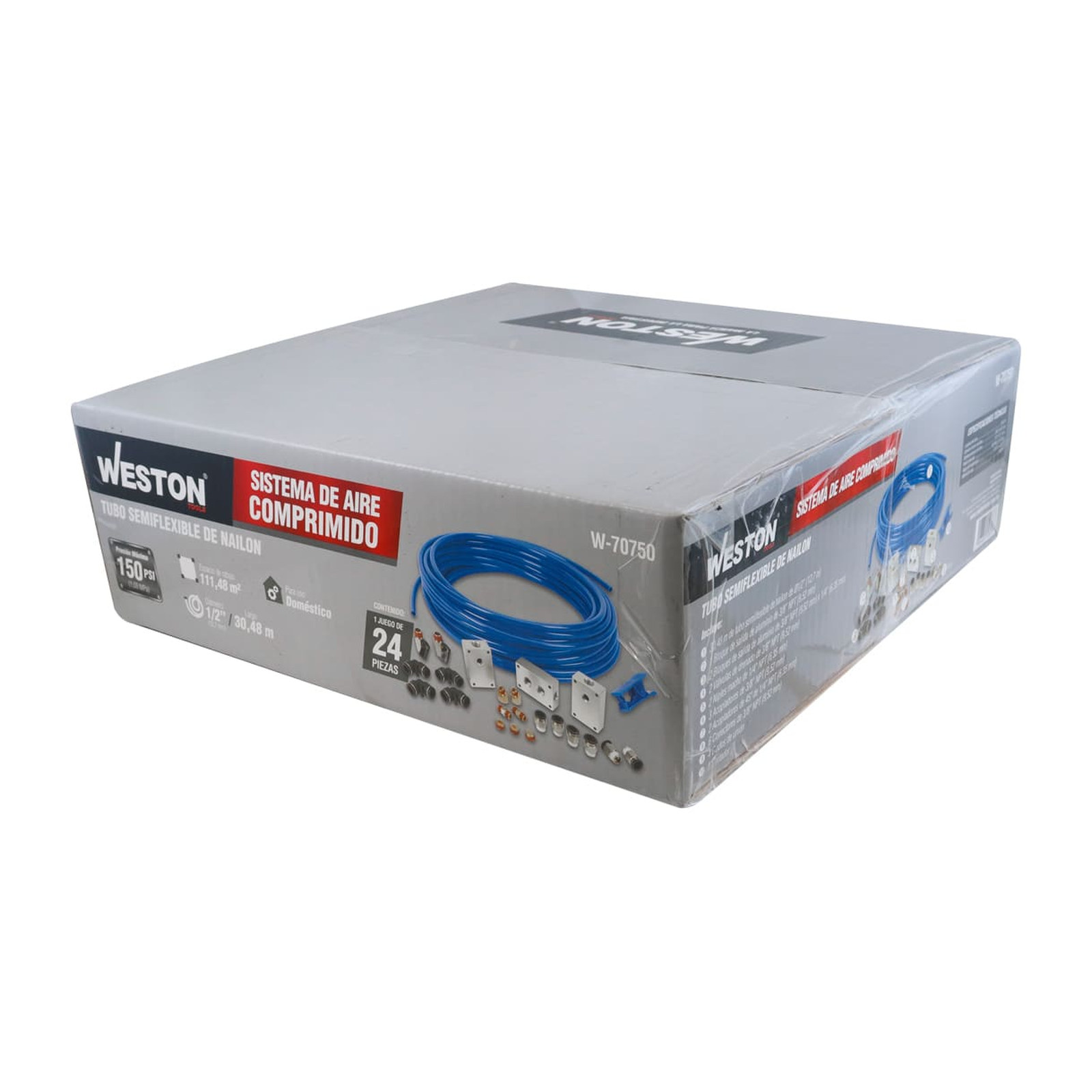 SISTEMA DE AIRE COMPRIMIDO 1/2" C/100FT. D/TUBO D/NAILON 150PSI - Imagen 4