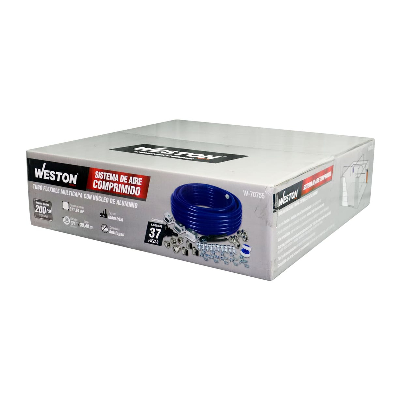 SISTEMA DE AIRE COMPRIMIDO 3/4" C/100FT. D/TUBO C/CENTRO ALUMINIO 200PSI - Imagen 4