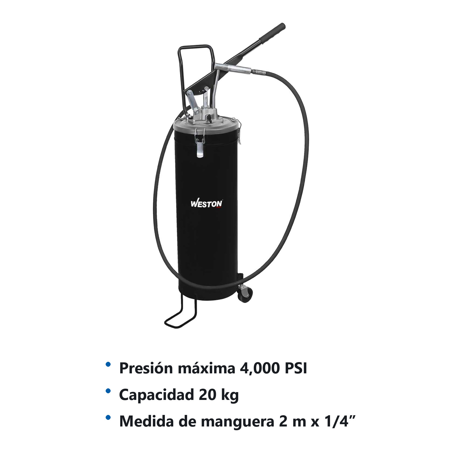 BOMBA D/ENGRASE 20KG C/MANGUERA 2M*1/4'' DI C/RUEDAS - Imagen 2