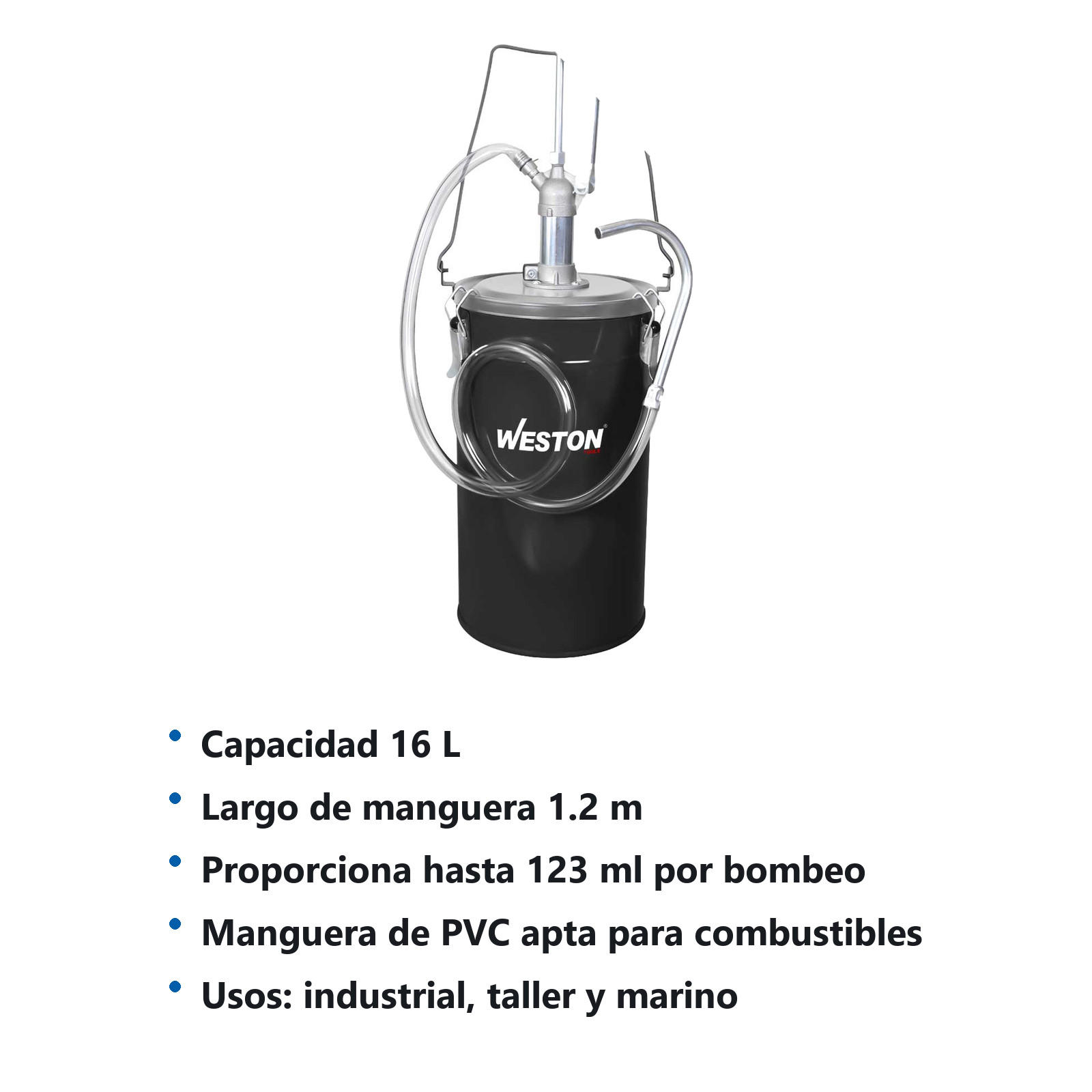 BOMBA D/TRANSVASE 16L C/MANGUERA 48'' - Imagen 2