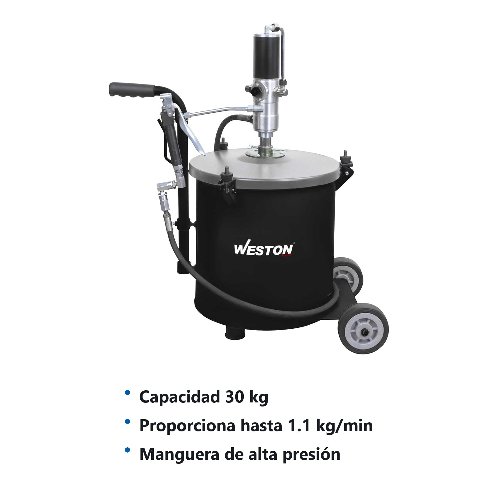 BOMBA NEUMATICA D/ENGRASE 30KG C/RUEDAS - Imagen 2