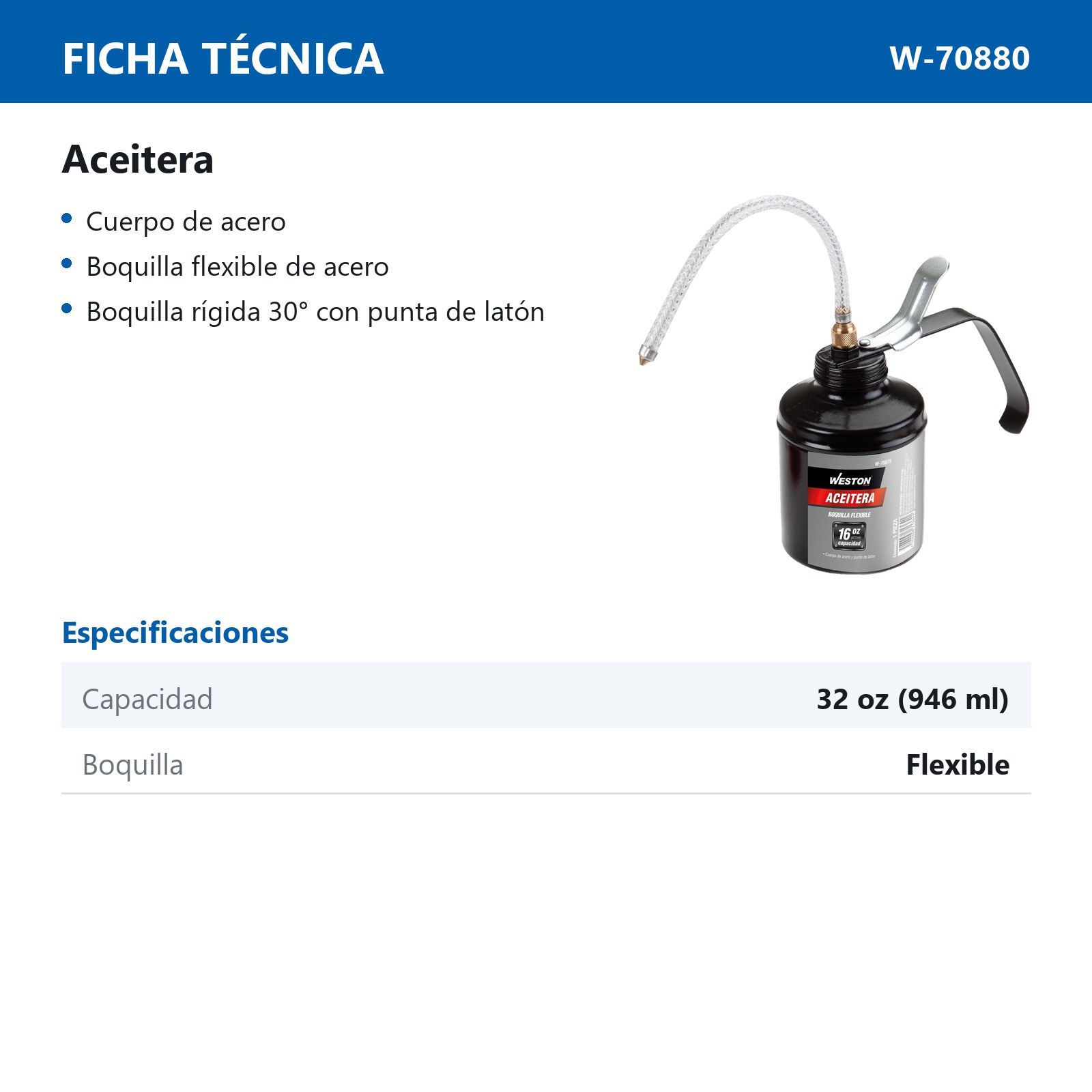 ACEITERA FLEXIBLE 32OZ - Imagen 2