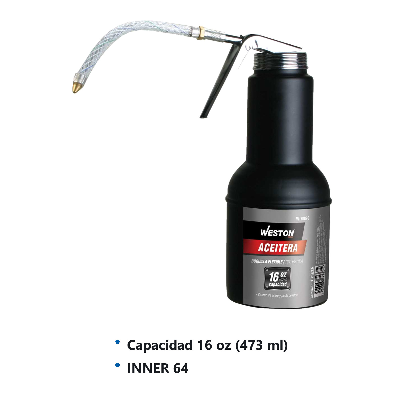ACEITERA FLEXIBLE T/PISTOLA 16OZ - Imagen 2