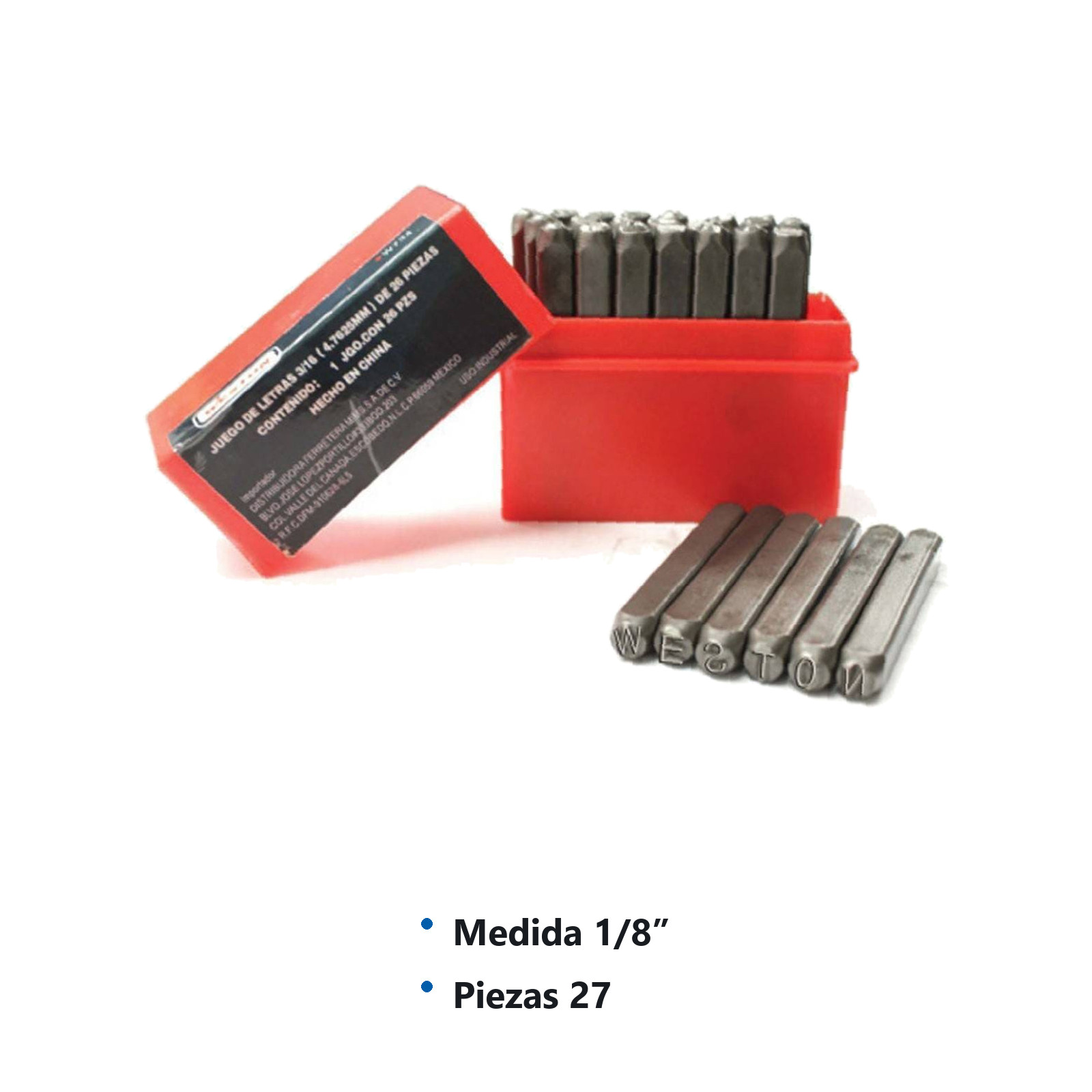 LETRA DE GOLPE 1/8" (PRECIO X EMPAQUE C/27PZS) - Imagen 2