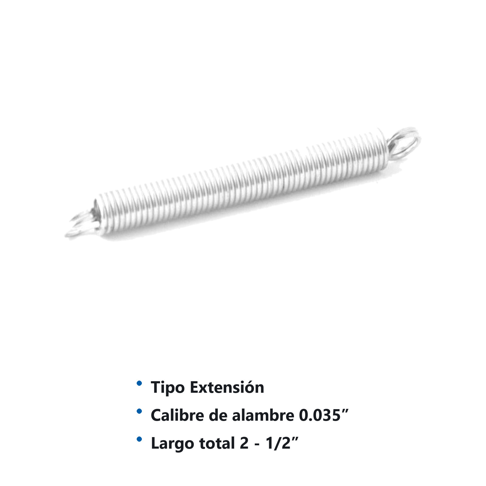 RESORTE D/EXTENSION WESTON .035X.250X2X2.50 - Imagen 2
