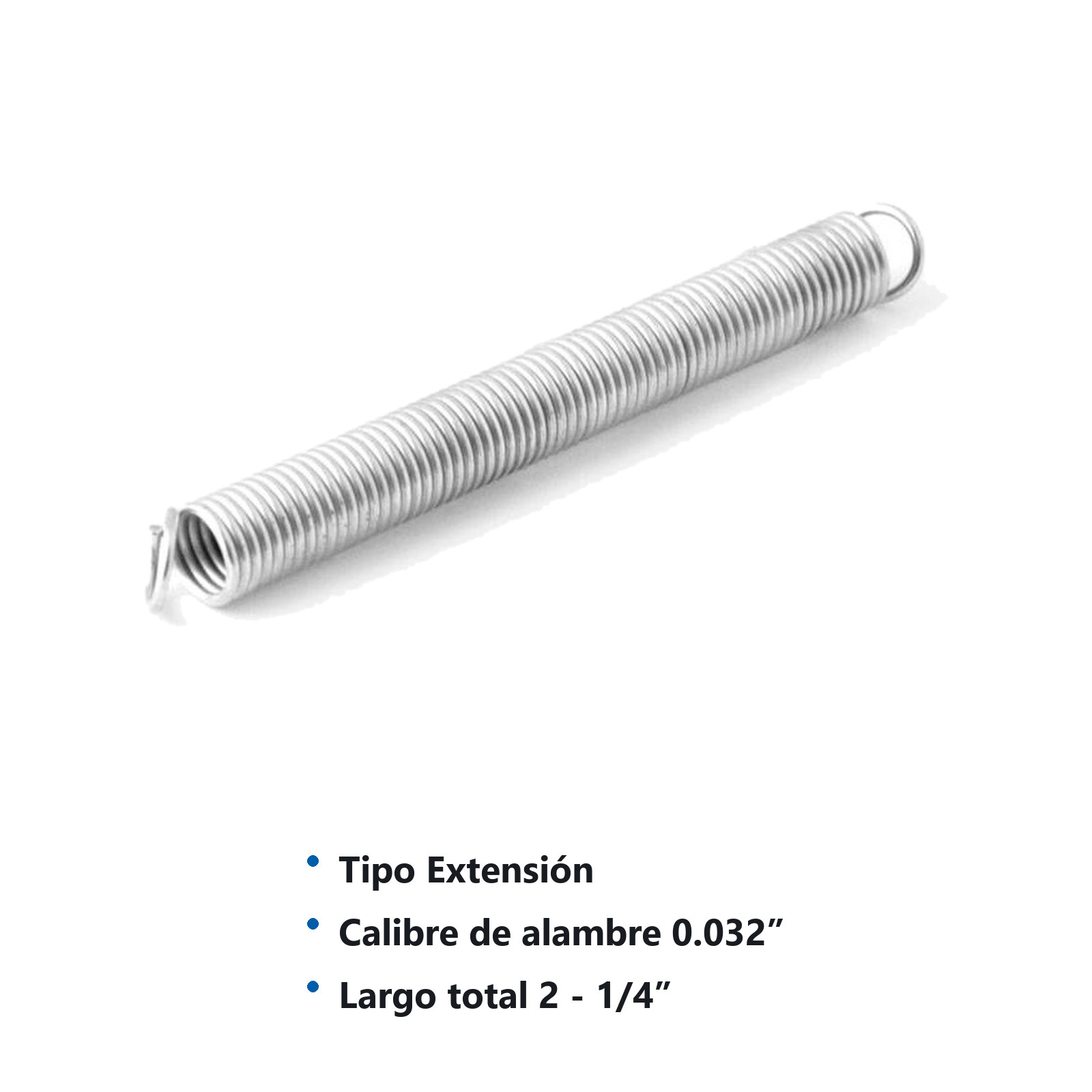 RESORTE D/EXTENSION WESTON .032X.250X2X2.25 - Imagen 2