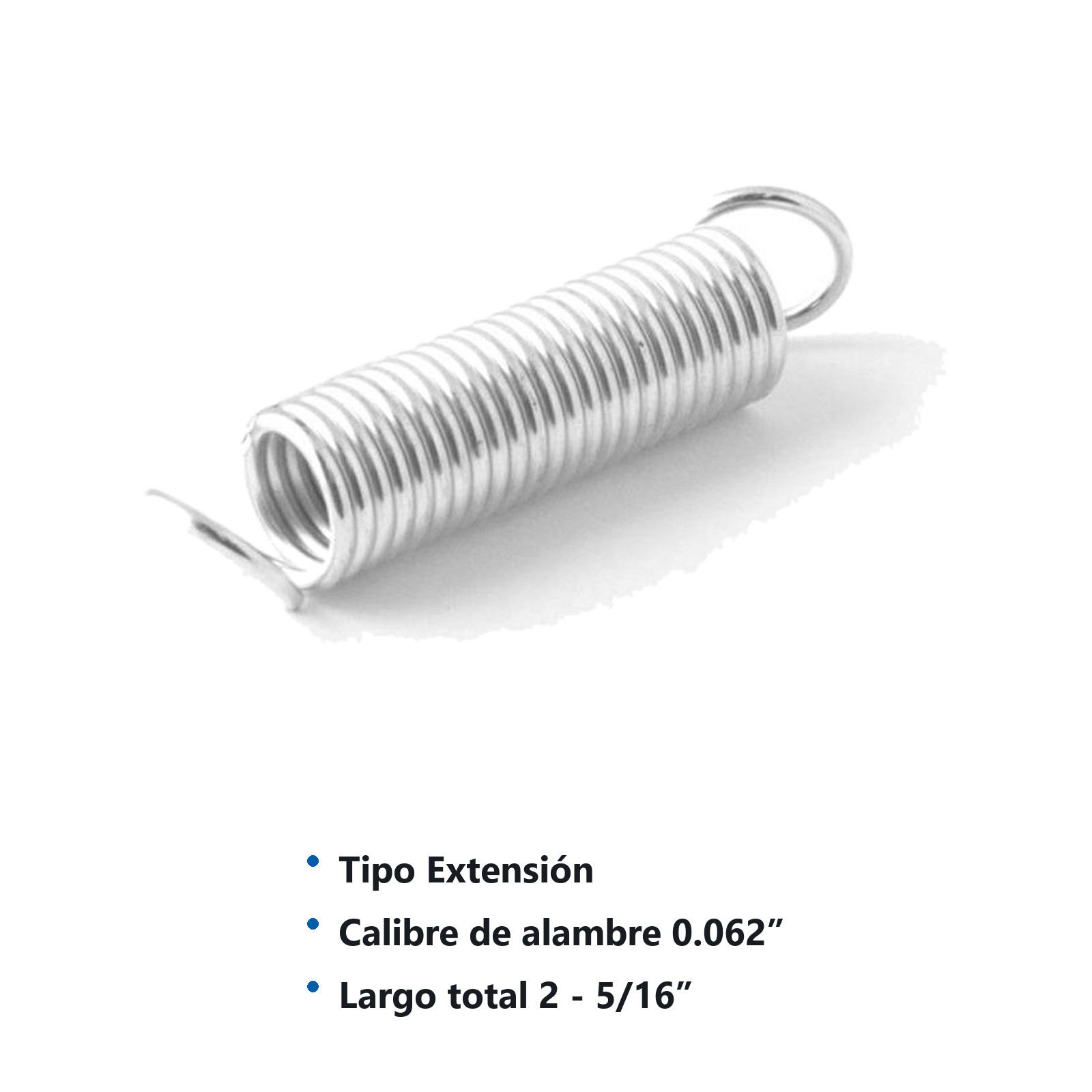 RESORTE D/EXTENSION WESTON .062X.500X1.375X2.312 - Imagen 2