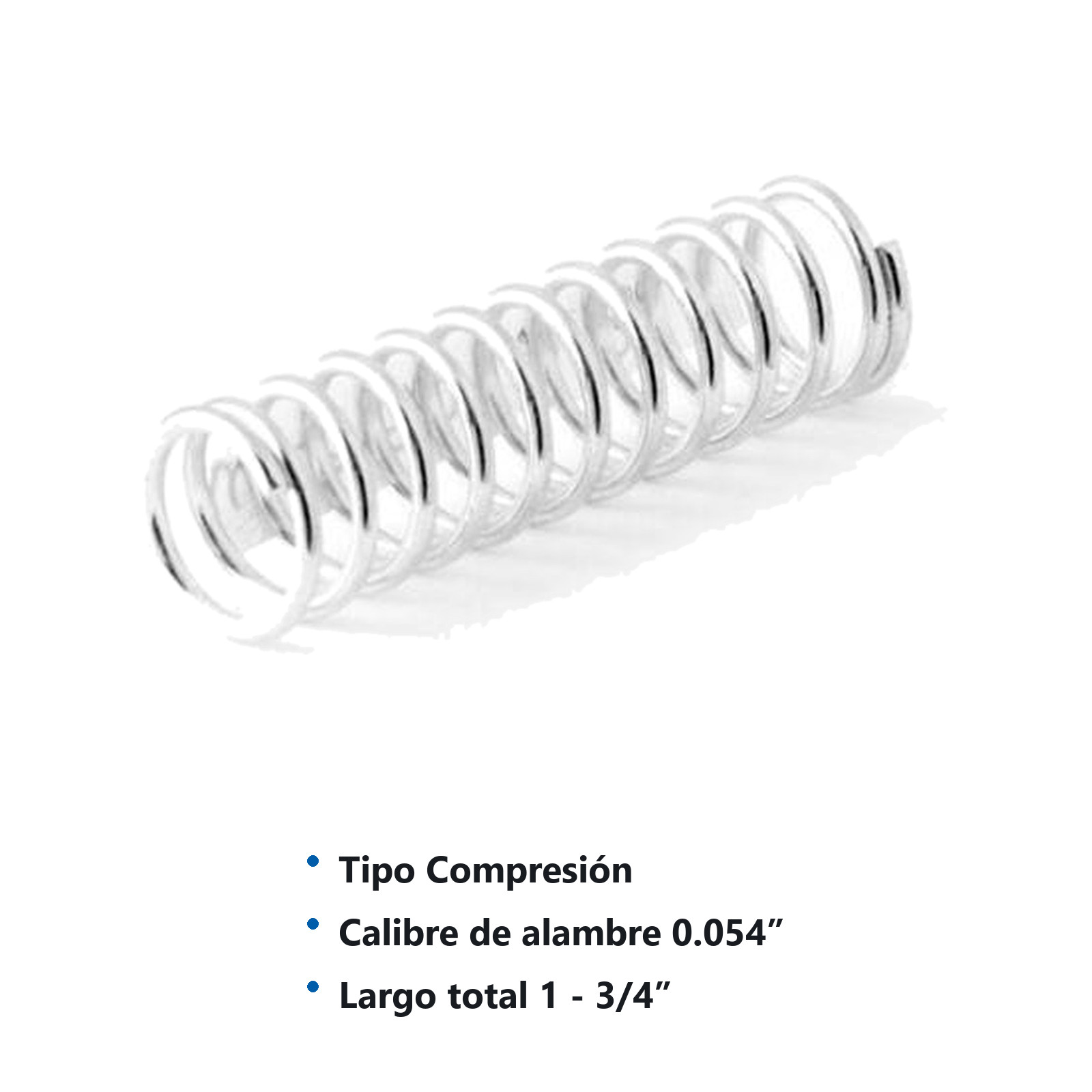 RESORTE D/COMPRESION WESTON .054X.500X1.75 - Imagen 2