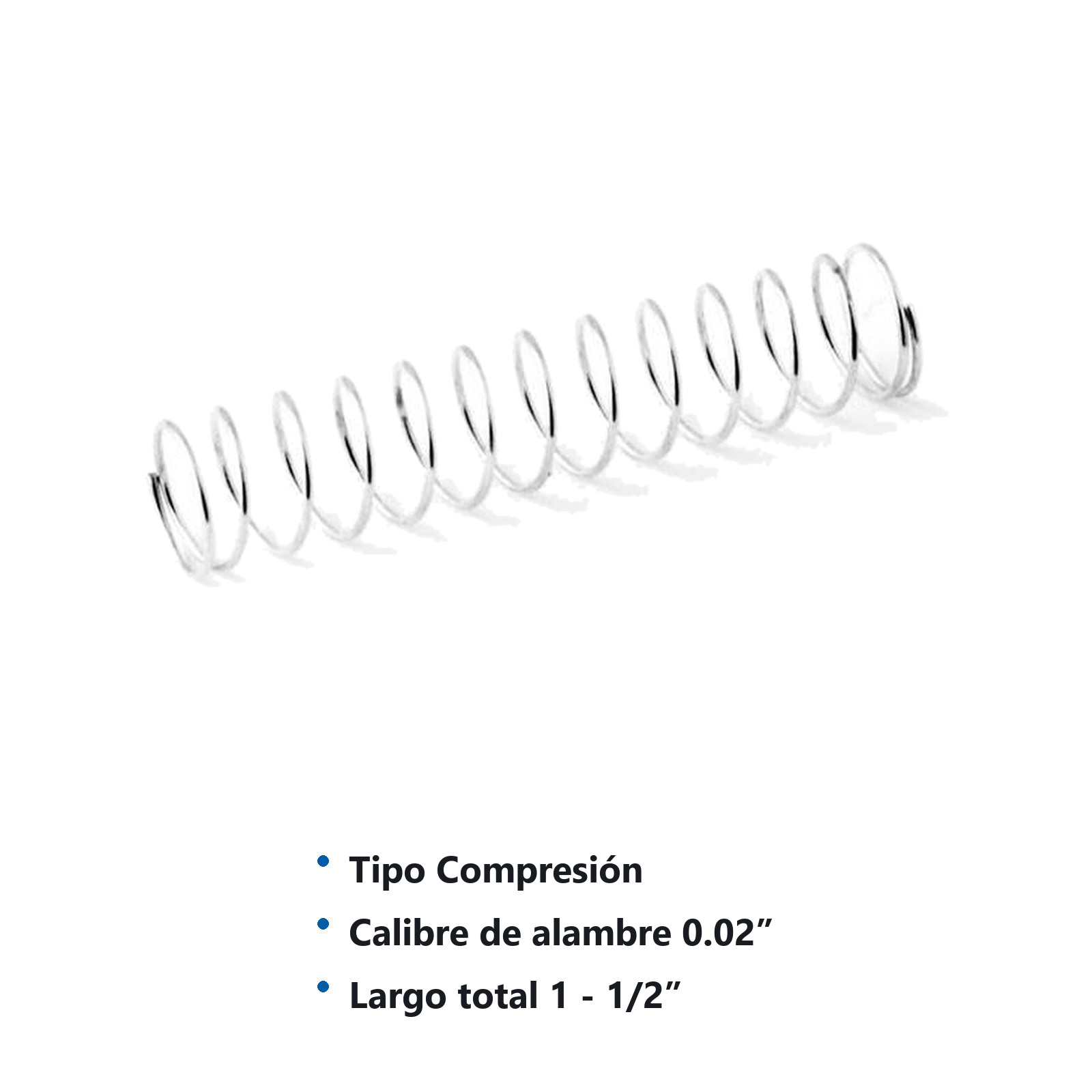 RESORTE D/COMPRESION WESTON .020X.312X1.5 - Imagen 2