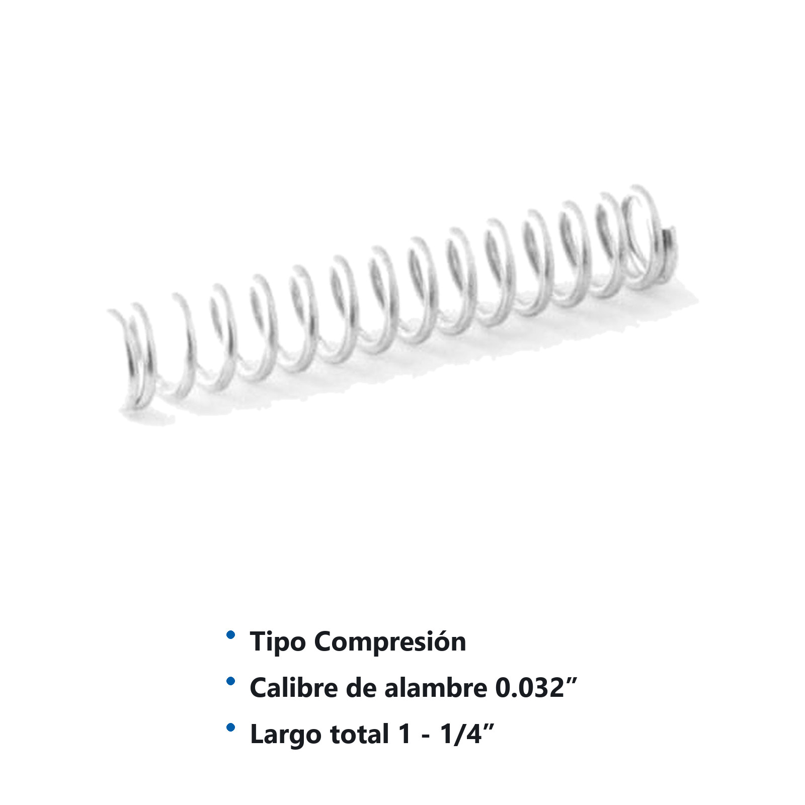 RESORTE D/COMPRESION WESTON .032X.218X1.25 - Imagen 2