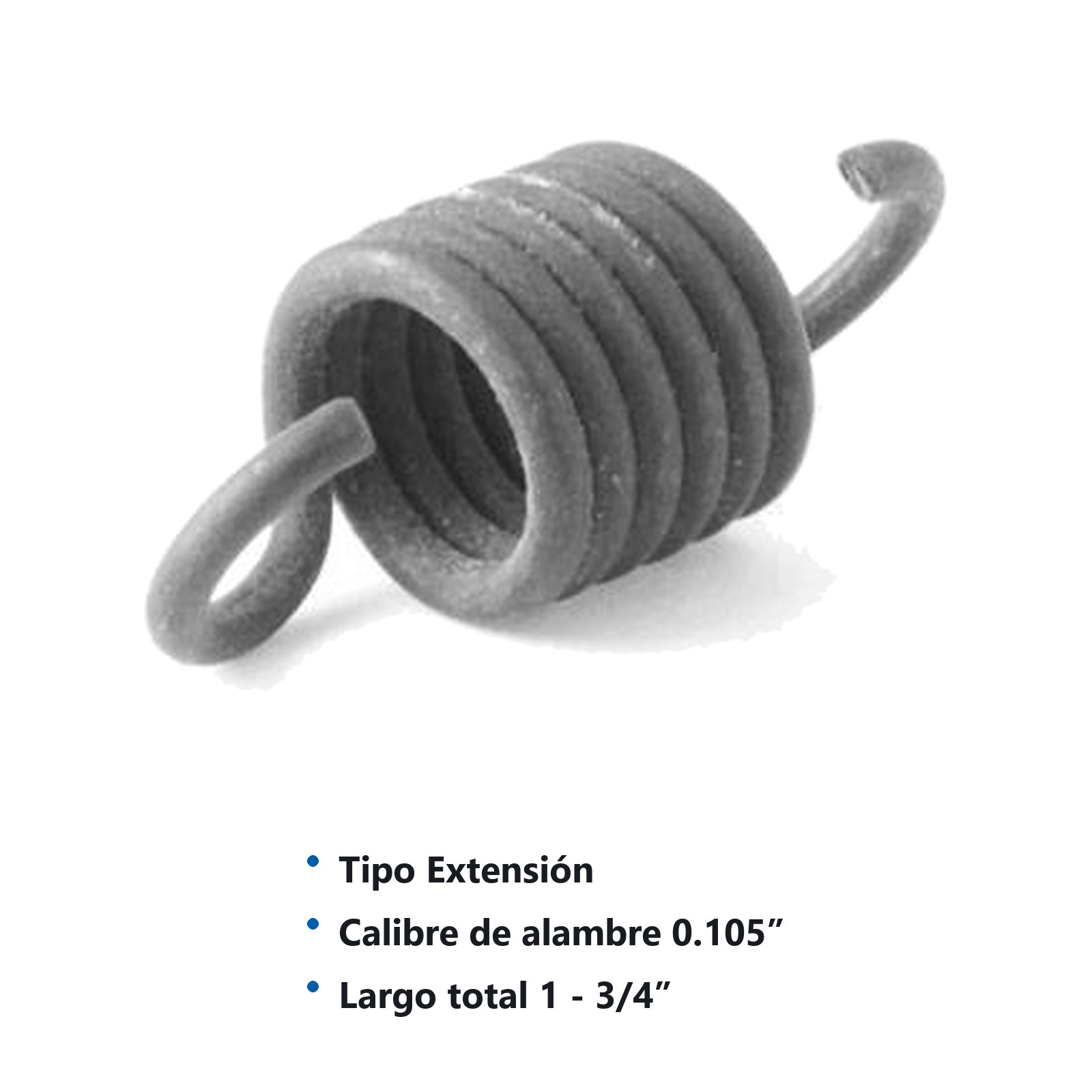 RESORTE D/EXTENSION WESTON .105X.750X.625X1.75 - Imagen 2