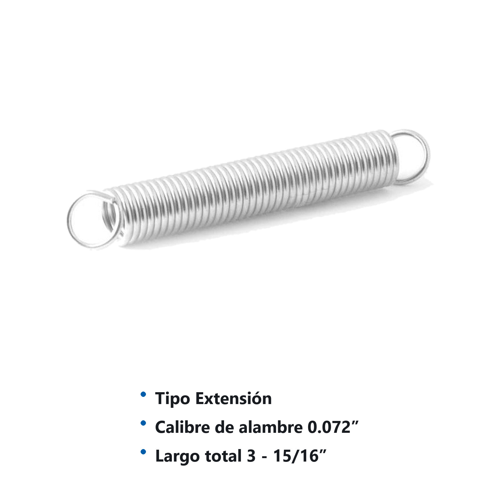RESORTE D/EXTENSION WESTON .072X.562X2.875X3.937 - Imagen 2